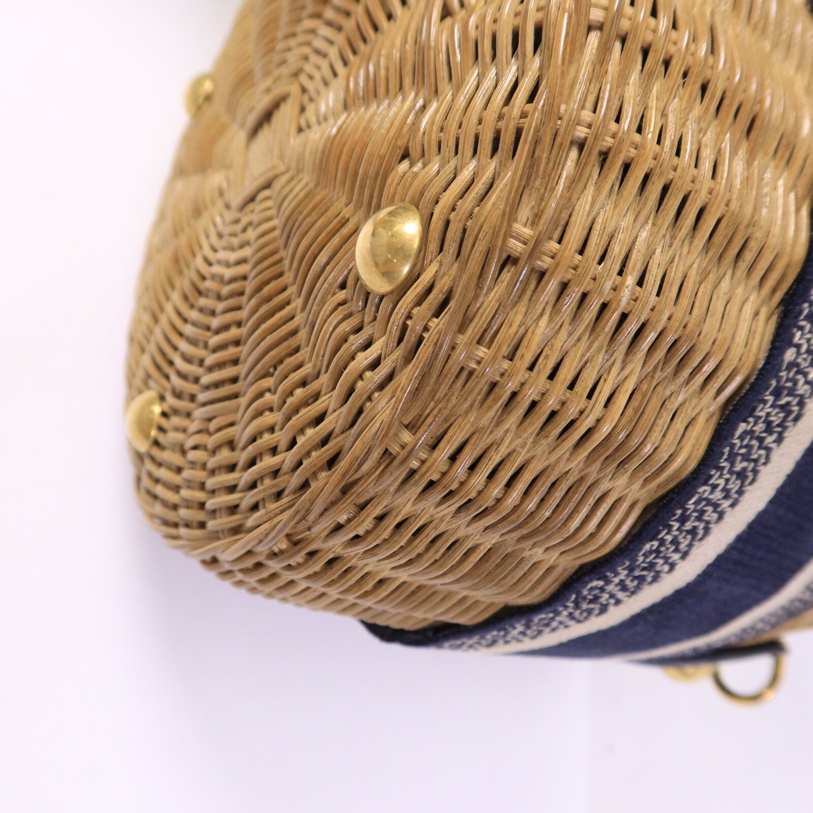 Dior 帆布/藤料Wicker Bucket Bag肩背袋
