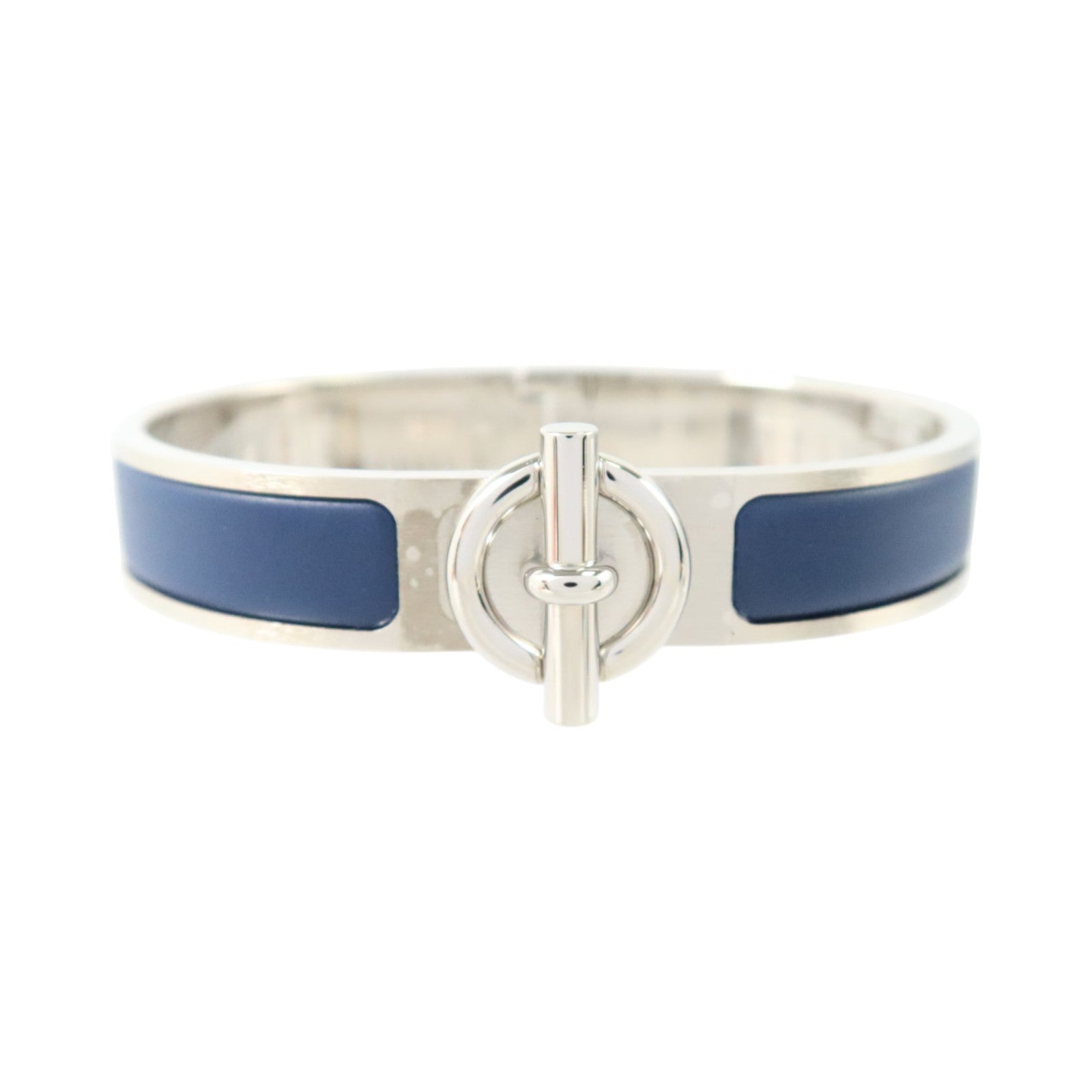 HERMES 金屬/琺瑯Clic Glenan Bracelet銀扣手鏈