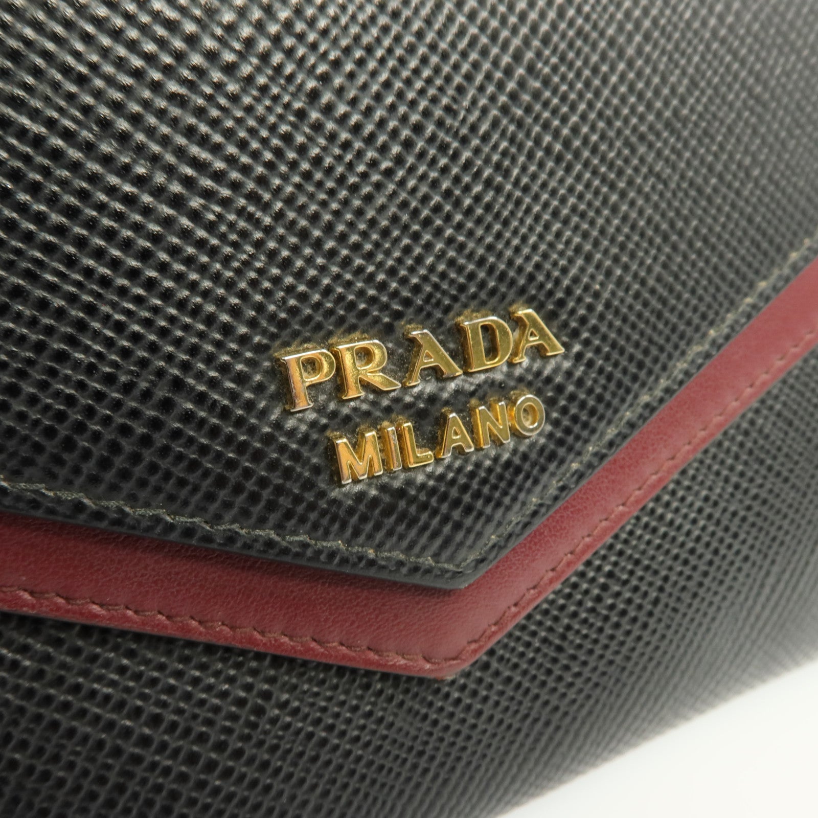 PRADA 牛皮皮革Zipper Long Wallet金扣長錢包