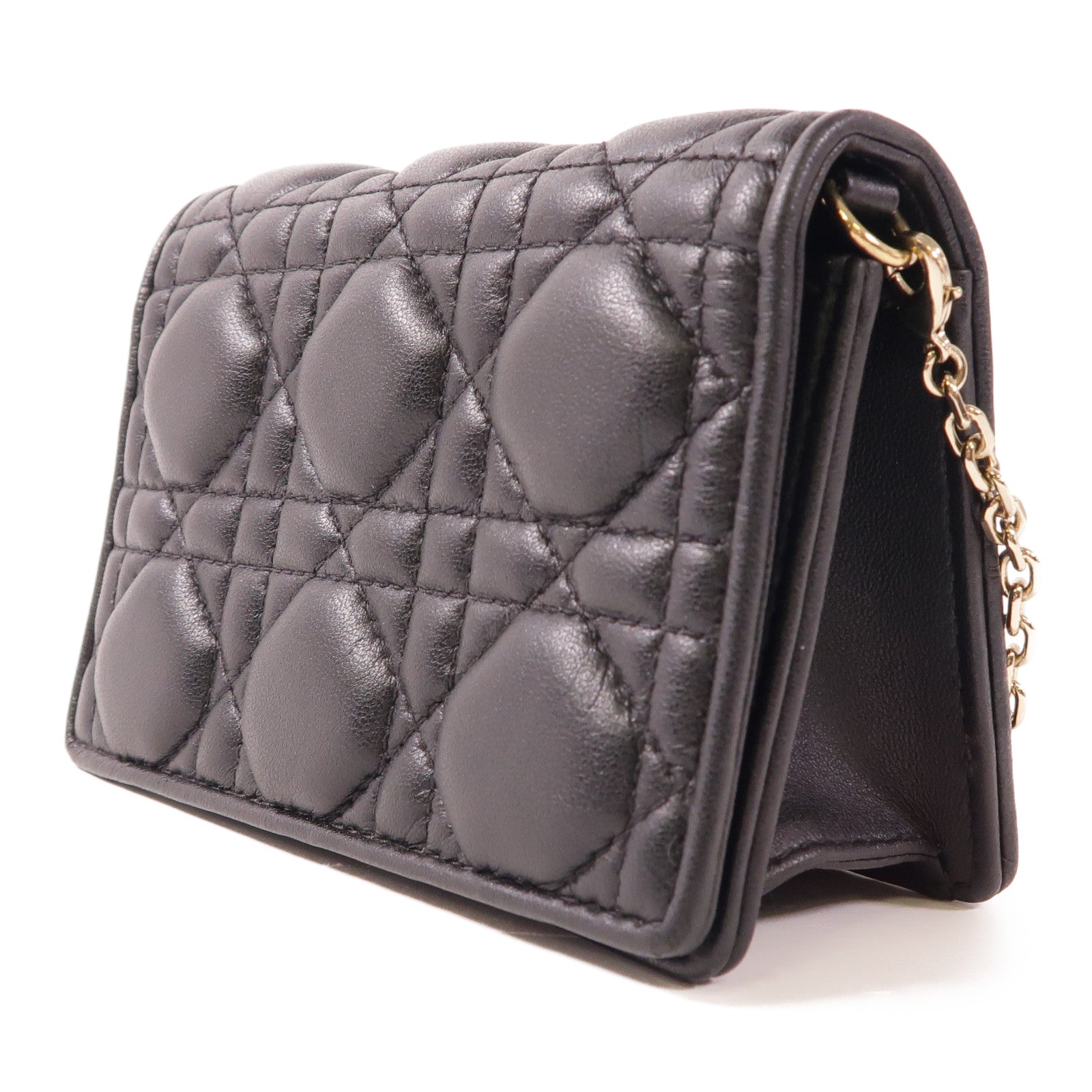 Dior 羊皮皮革Nano Pouch金扣鏈帶肩背袋