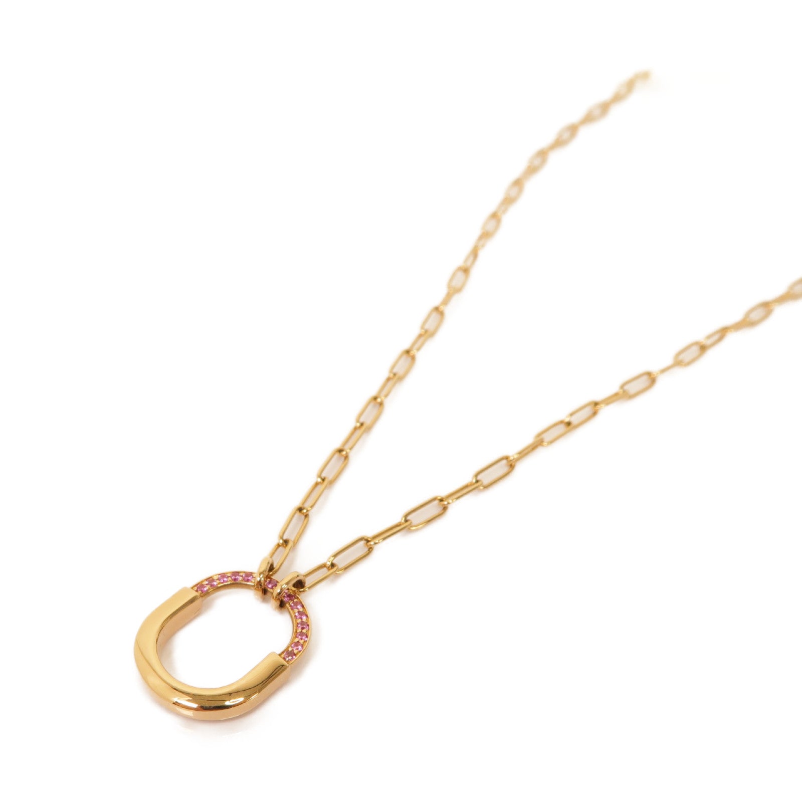 TIFFANY＆CO 18K玫瑰金Lock Small Pendant項鍊金色/粉紅色