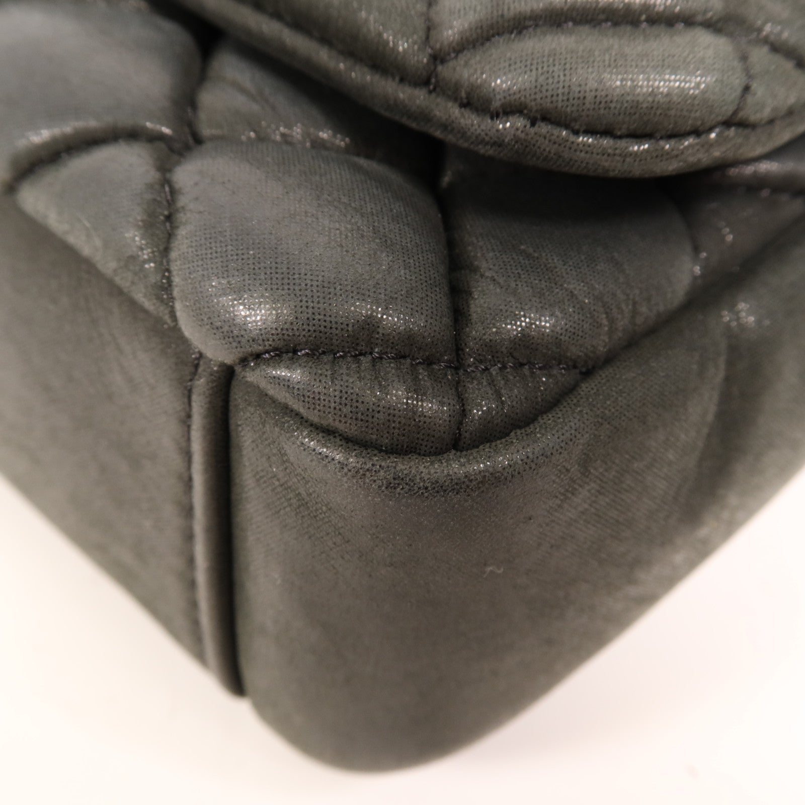 CHANEL 牛皮皮革Shoulder Bag銀扣鏈帶肩背袋