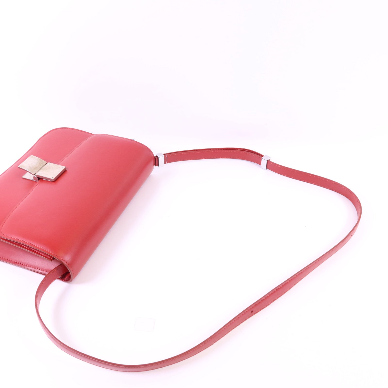 CELINE 牛皮皮革Classic Box銀扣肩背袋