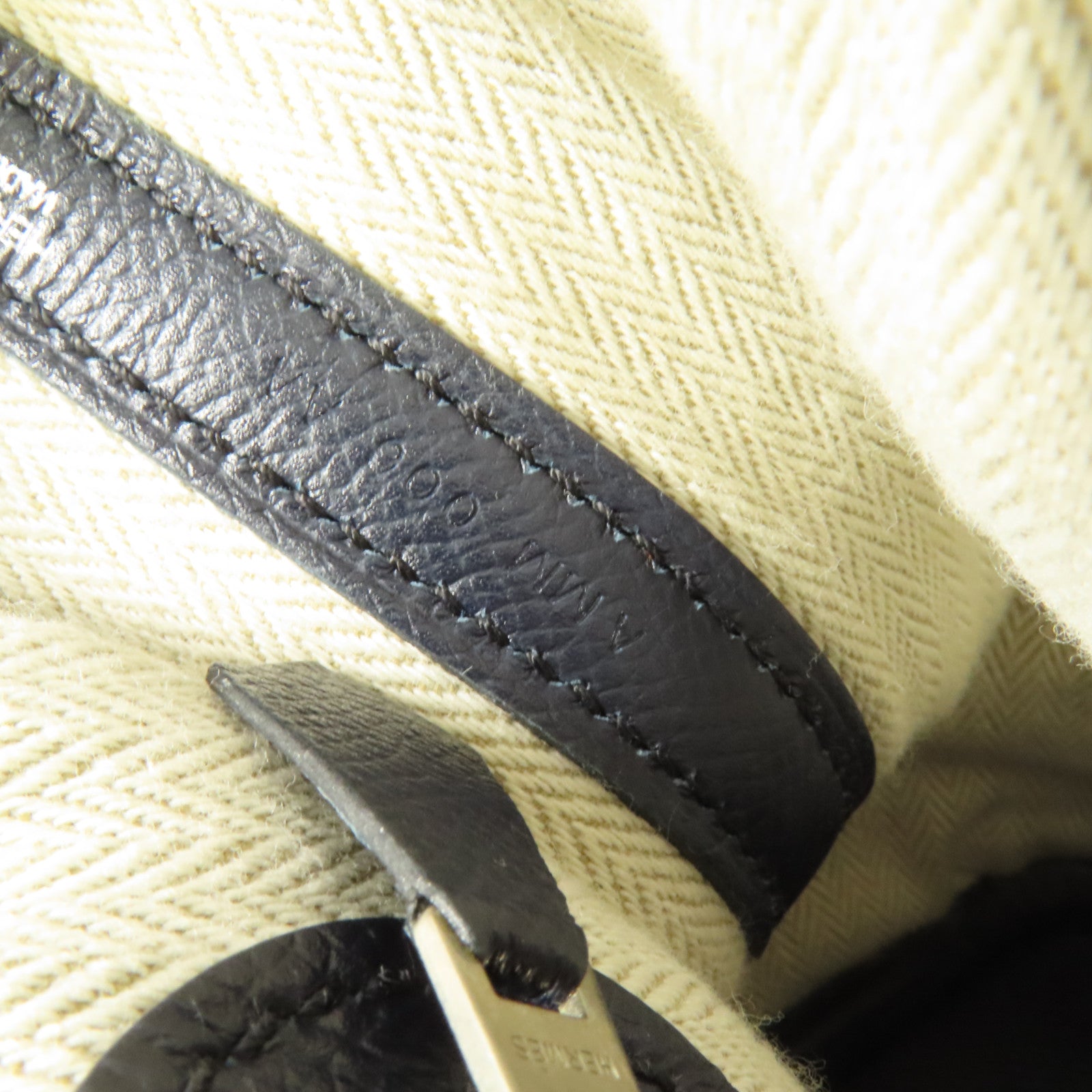 HERMES Epsom皮革Garden Party TPM銀扣手挽袋Bleu Indigo