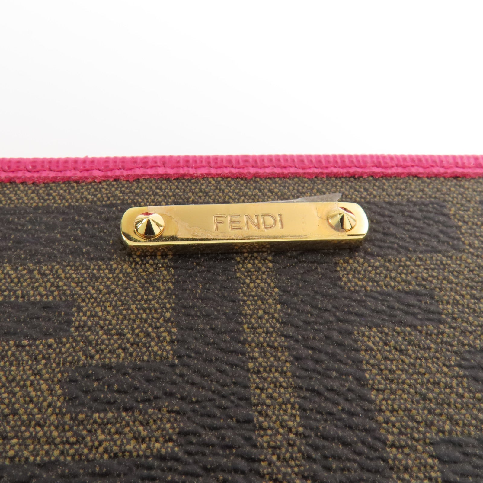 FENDI 塗層帆布Zipper Long Wallet銀扣長錢包