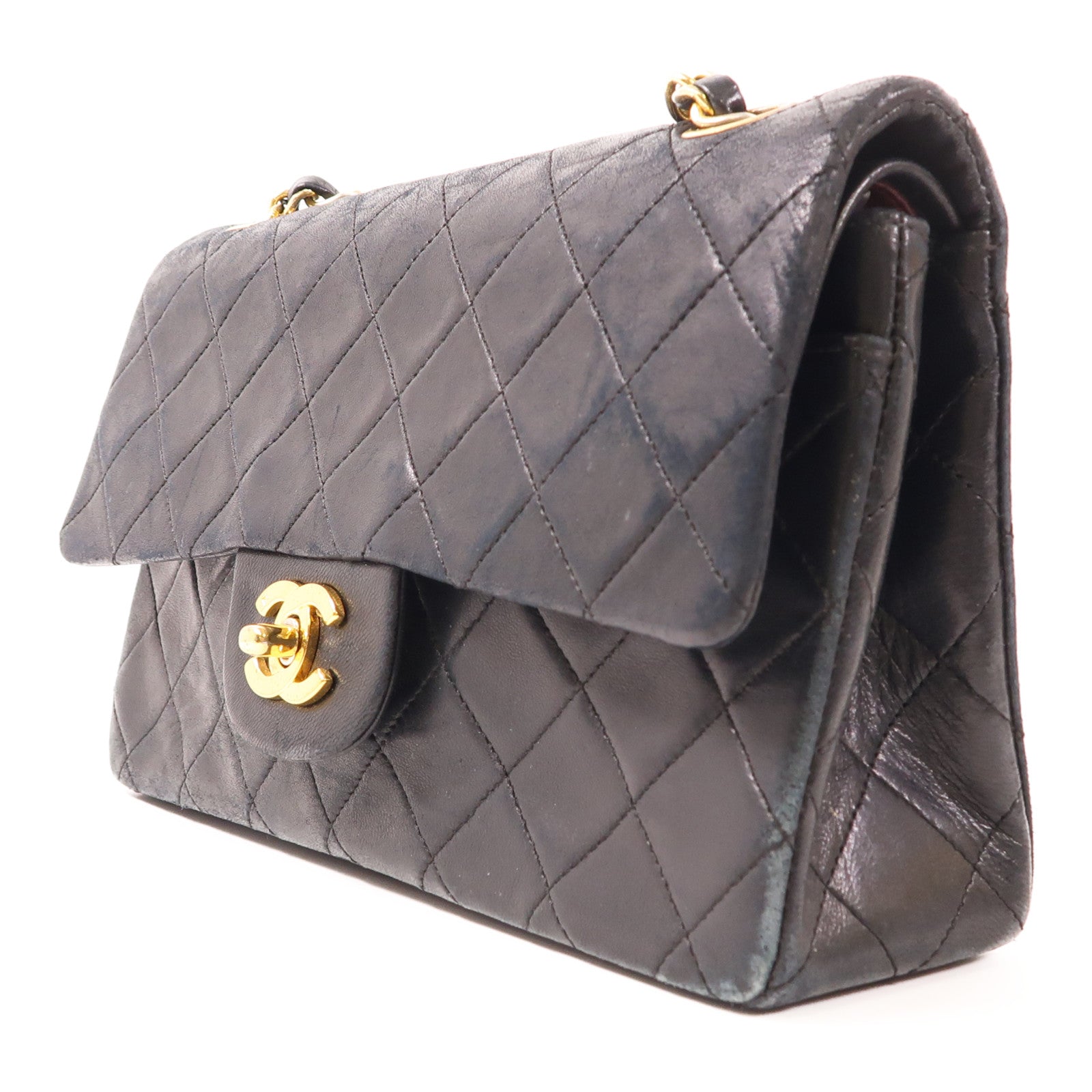 CHANEL 羊皮皮革Vintage Classic金扣鏈帶肩背袋