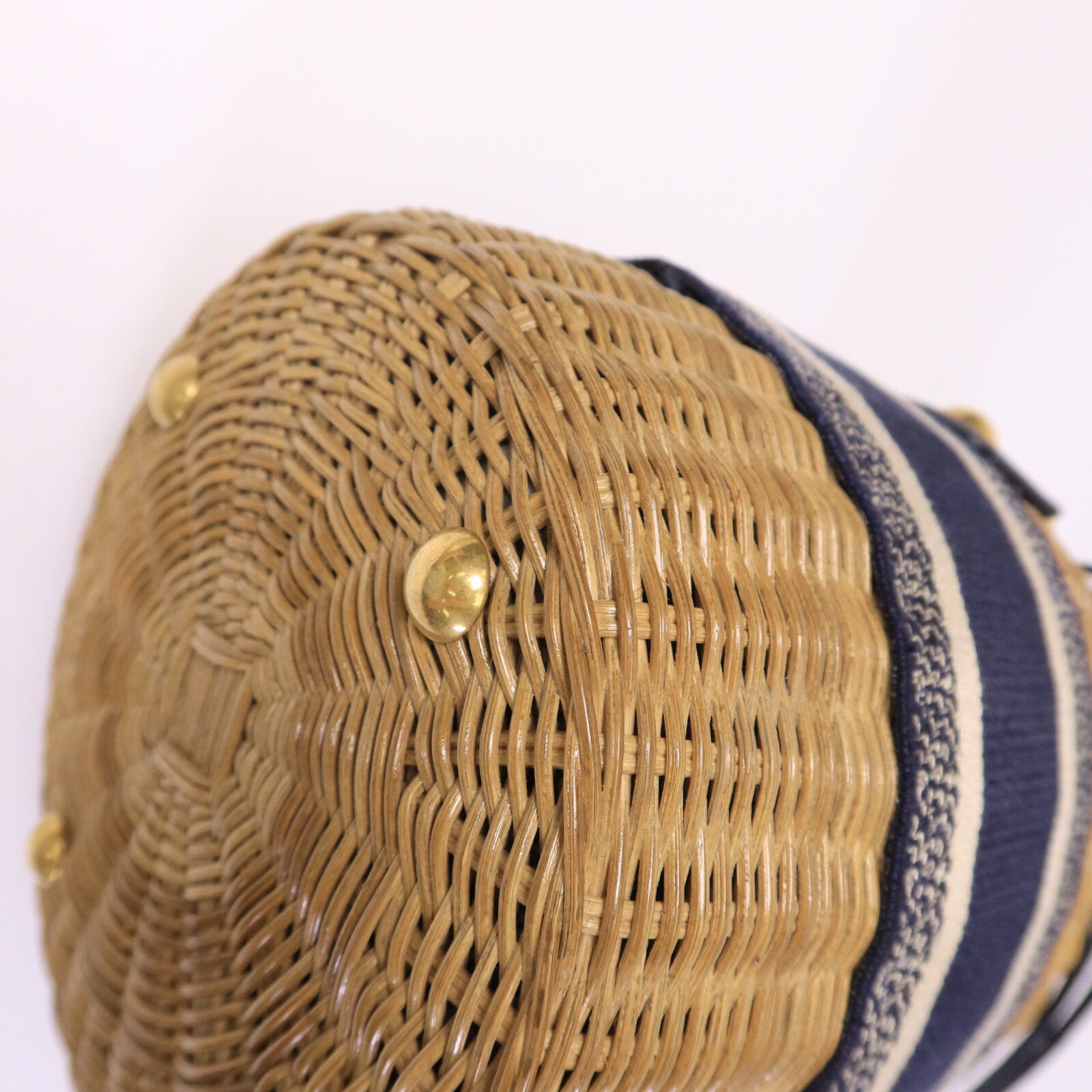 Dior 帆布/藤料Wicker Bucket Bag肩背袋