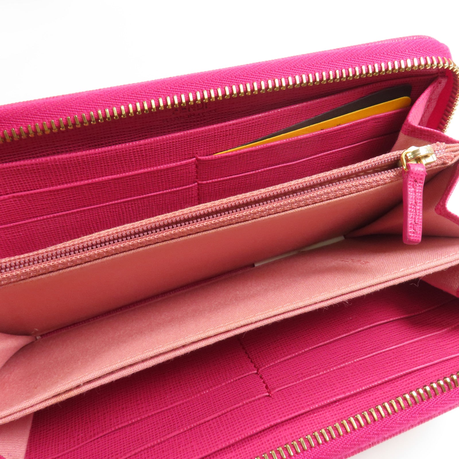 FENDI 塗層帆布Zipper Long Wallet銀扣長錢包