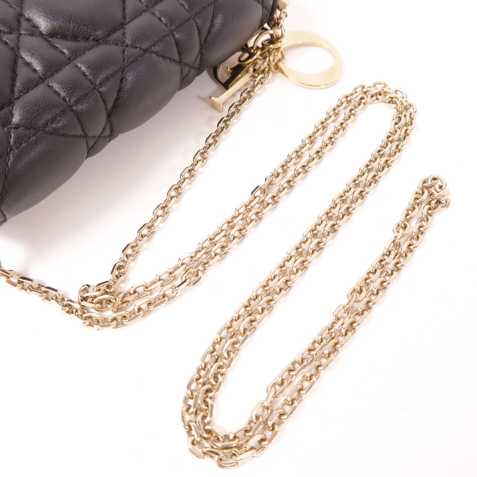 Dior 羊皮皮革Nano Pouch金扣鏈帶肩背袋