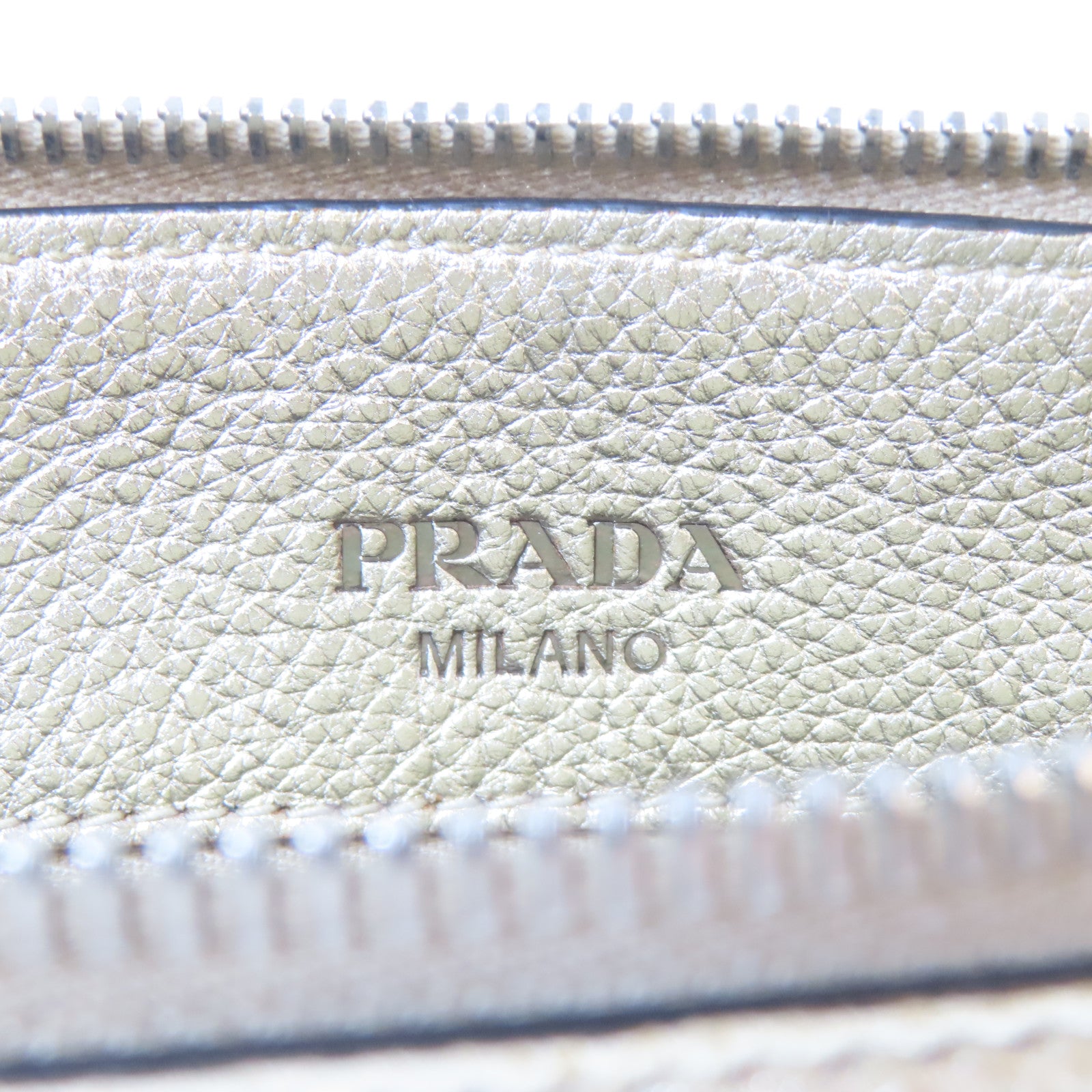 PRADA 牛皮皮革2 Way Shoulder Bag銀扣手挽肩背兩用袋金色
