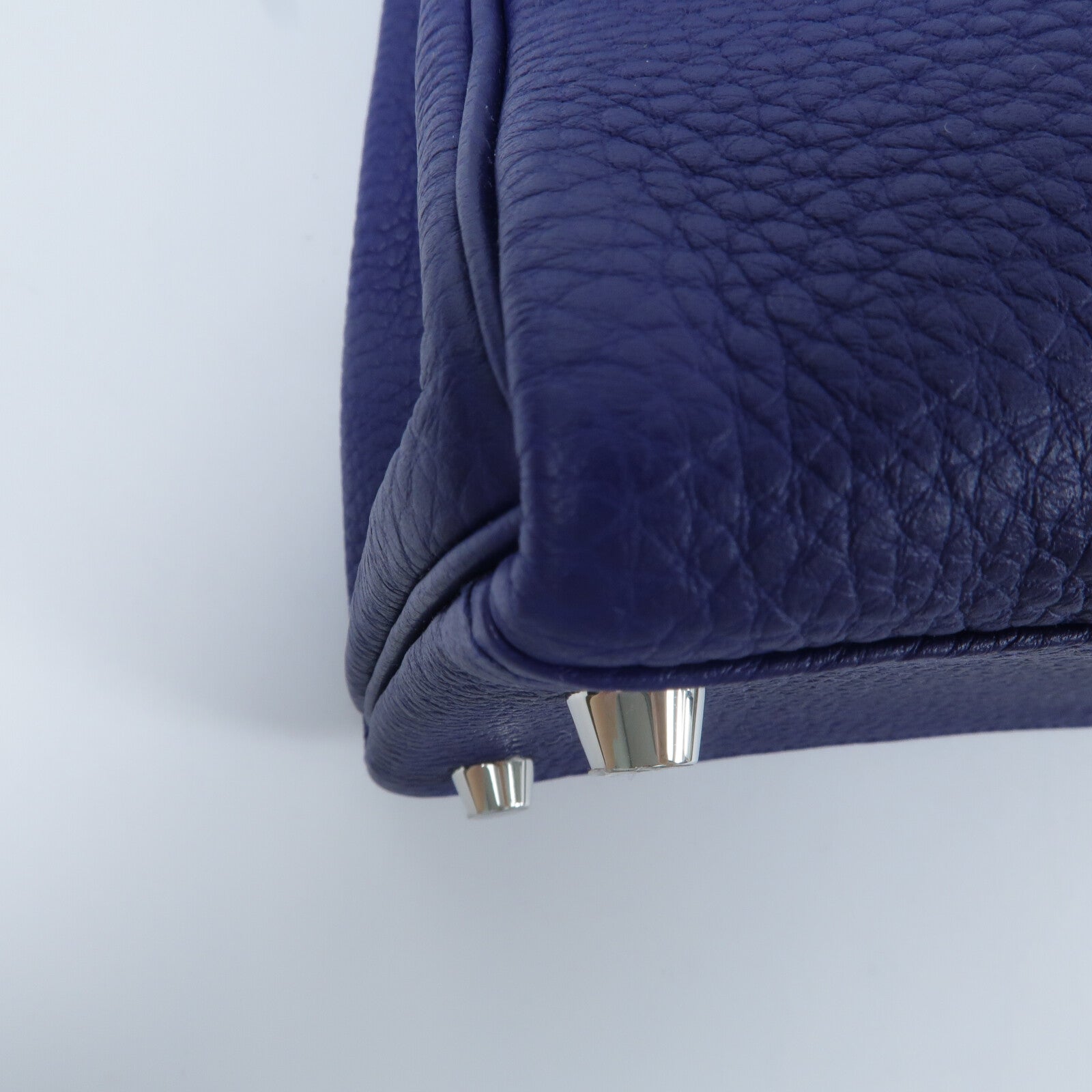 HERMES 鱷魚皮革/Togo皮革Kelly 28 Touch手挽肩背兩用袋Bleu Saphir