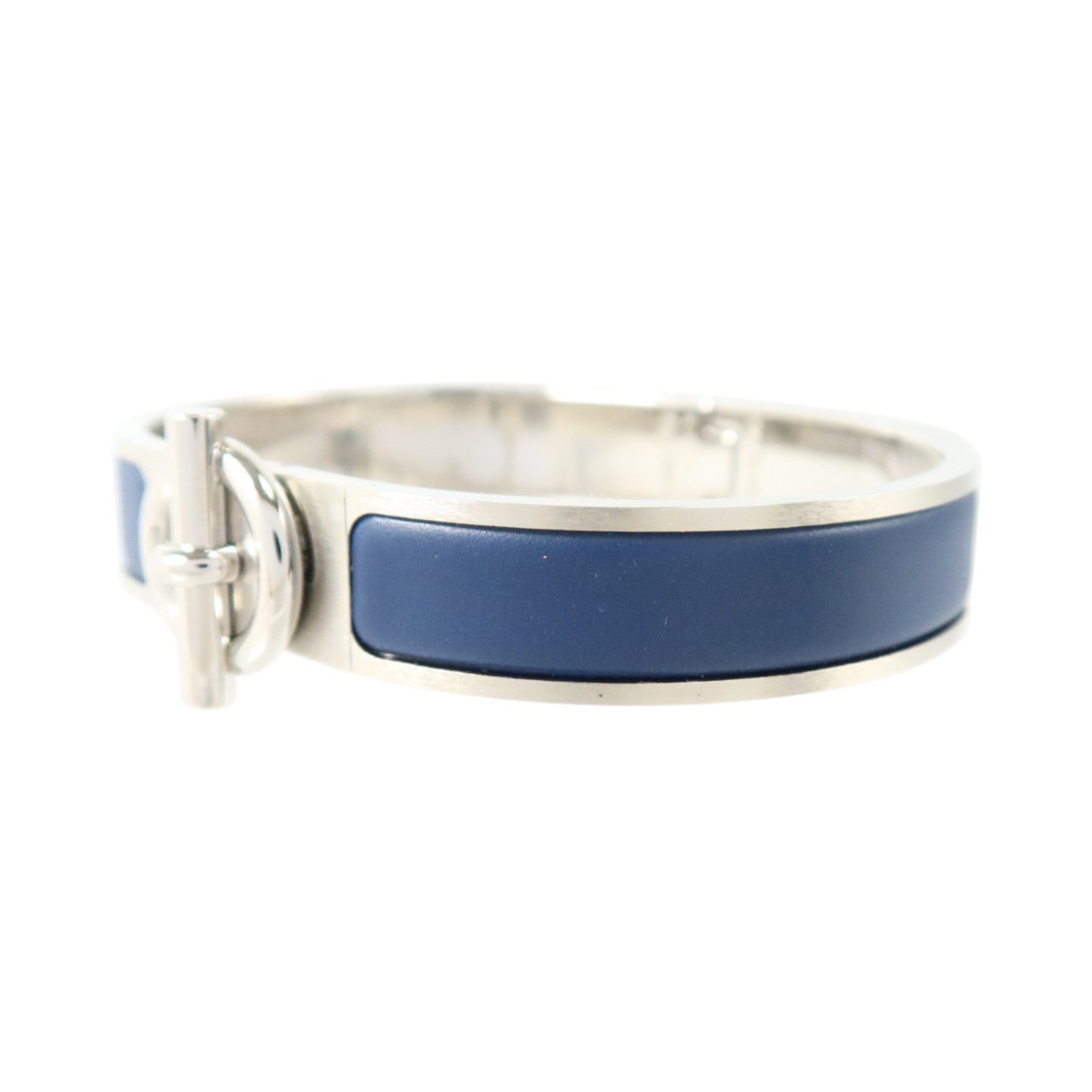 HERMES 金屬/琺瑯Clic Glenan Bracelet銀扣手鏈