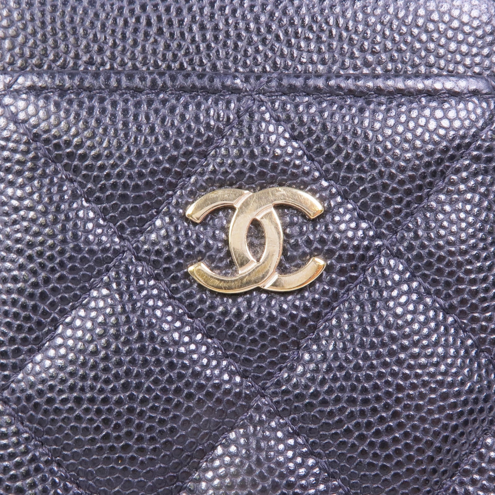 CHANEL 牛皮皮革Card/Coin Case金扣零錢包/卡片套