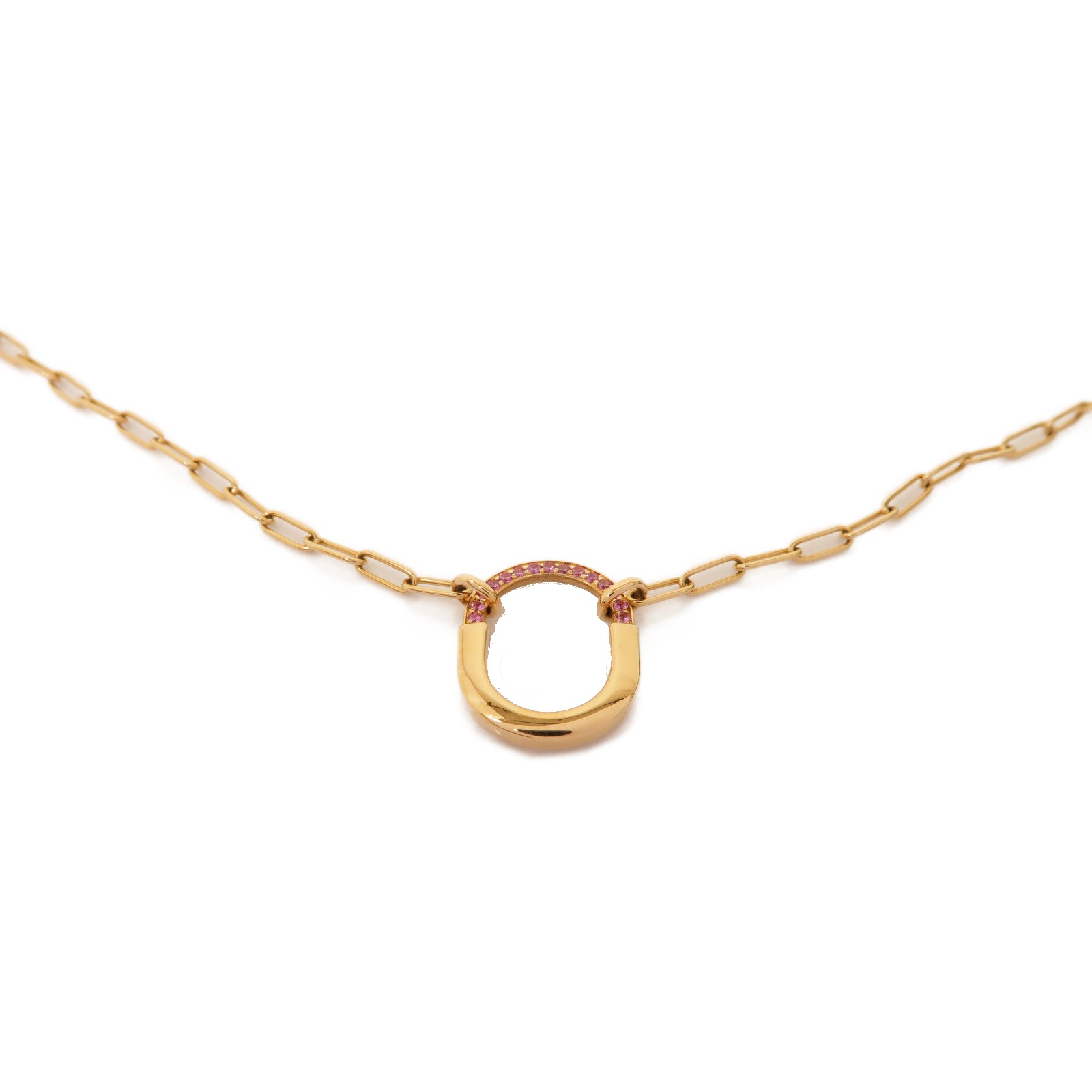 TIFFANY＆CO 18K玫瑰金Lock Small Pendant項鍊金色/粉紅色
