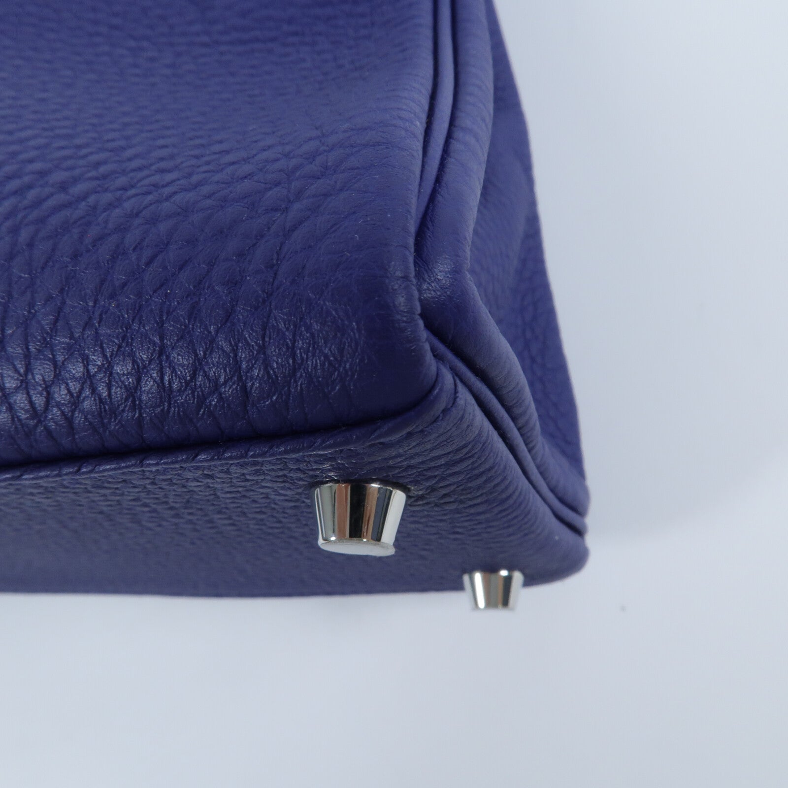 HERMES 鱷魚皮革/Togo皮革Kelly 28 Touch手挽肩背兩用袋Bleu Saphir