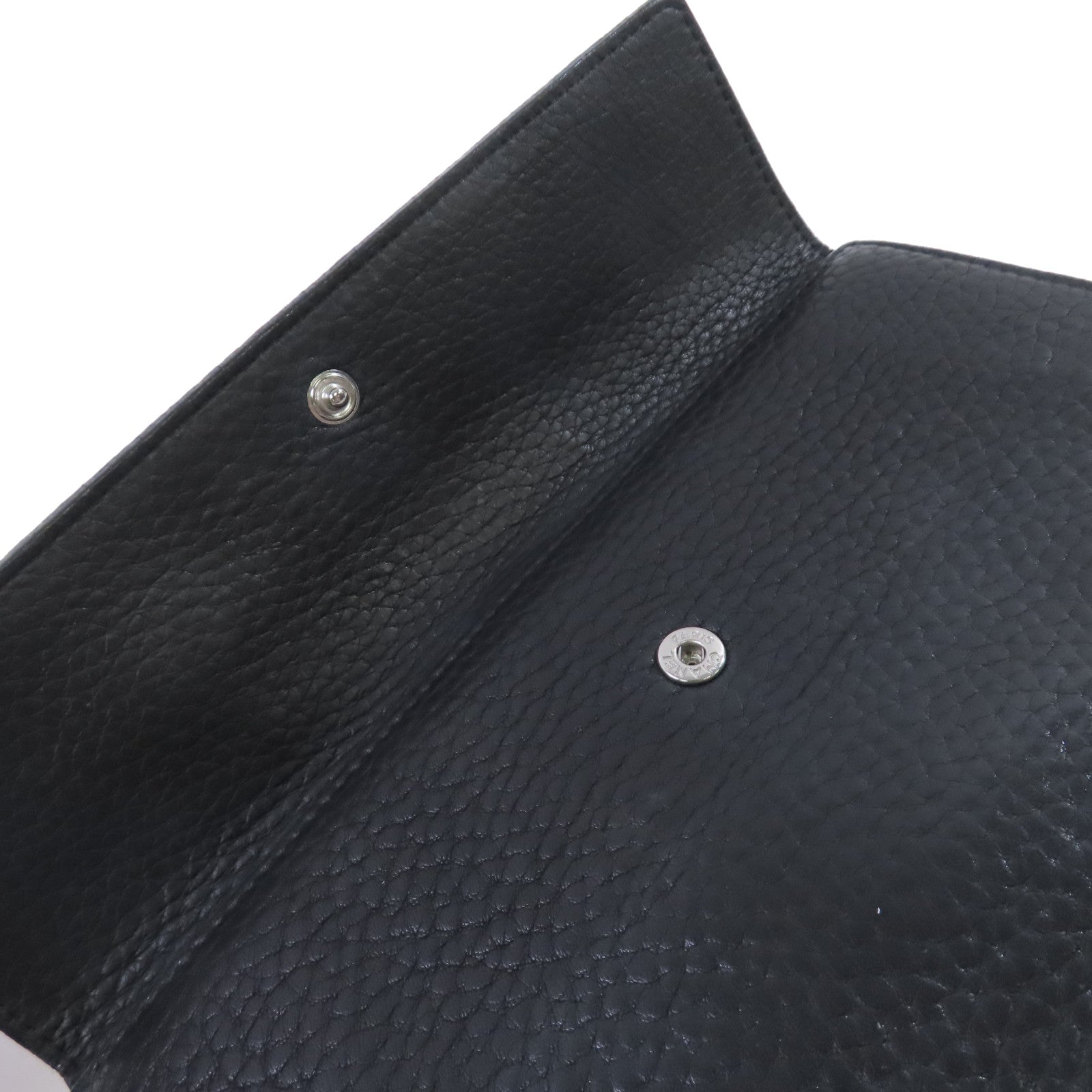 CHANEL Caviar皮革Long Wallet銀扣長錢包黑色