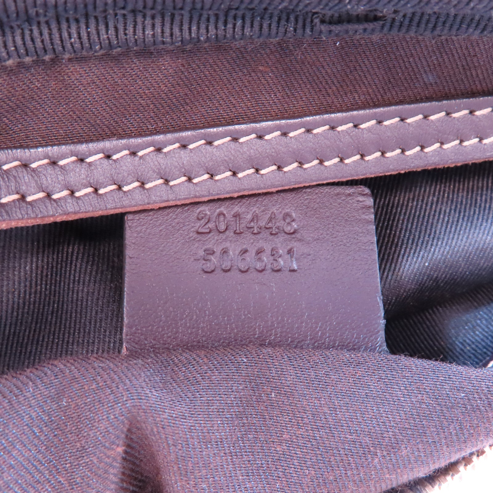 GUCCI 塗層帆布/牛皮皮革Shoulder Bag金扣肩背袋啡色