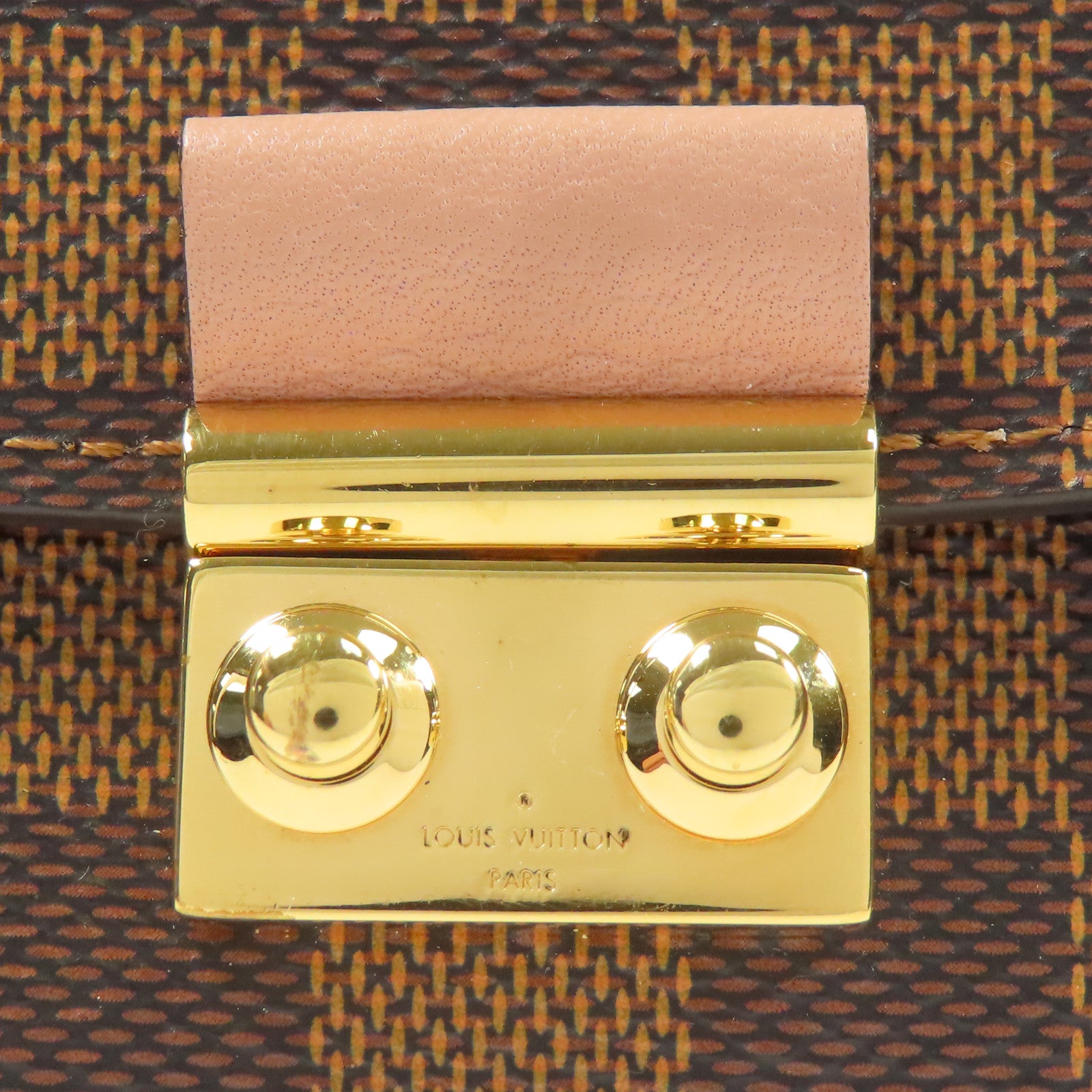 LOUIS VUITTON Damier Ebene Croisette Chain Wallet金扣鏈帶肩背袋