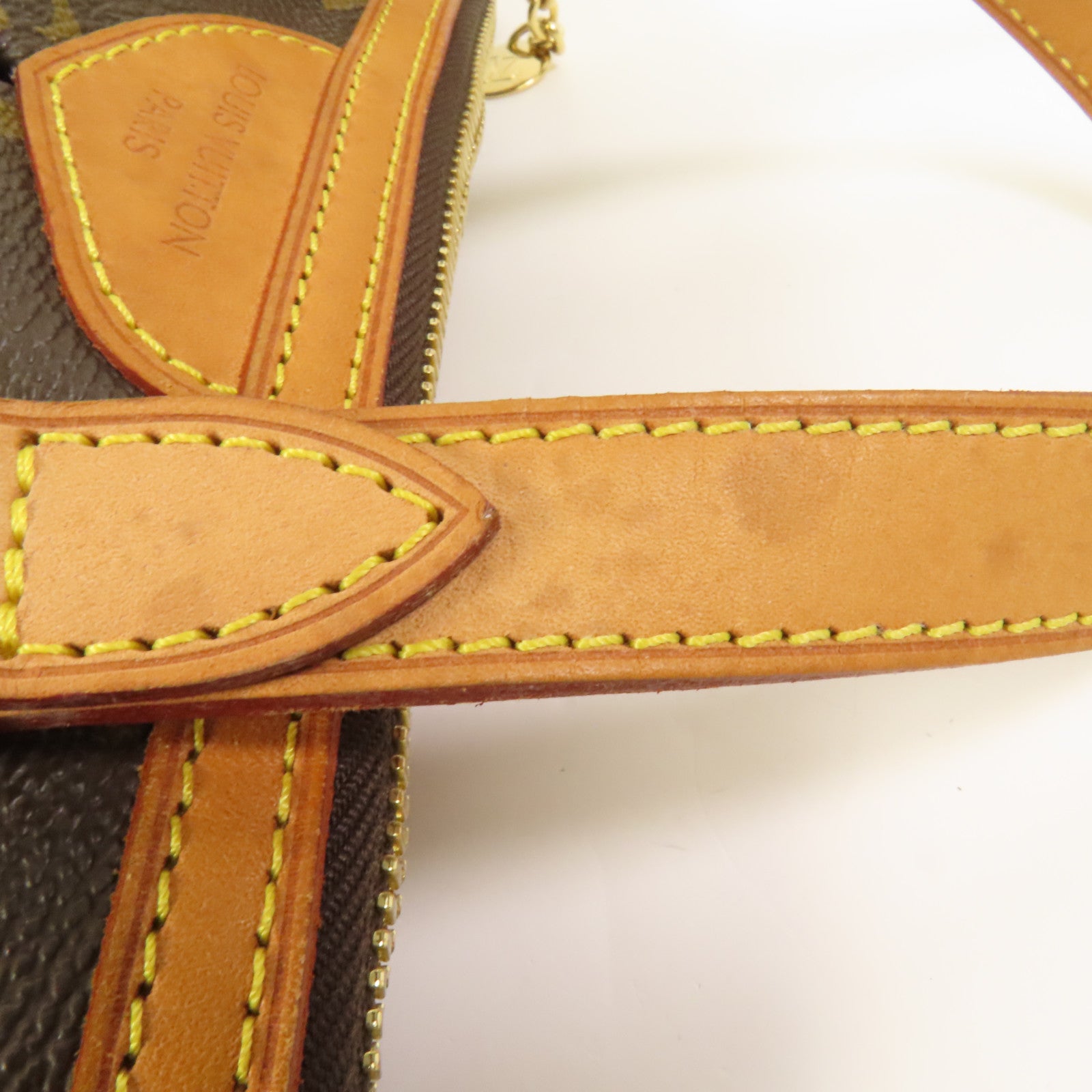 LOUIS VUITTON Monogram Palermo PM金扣手挽肩背兩用袋棕色