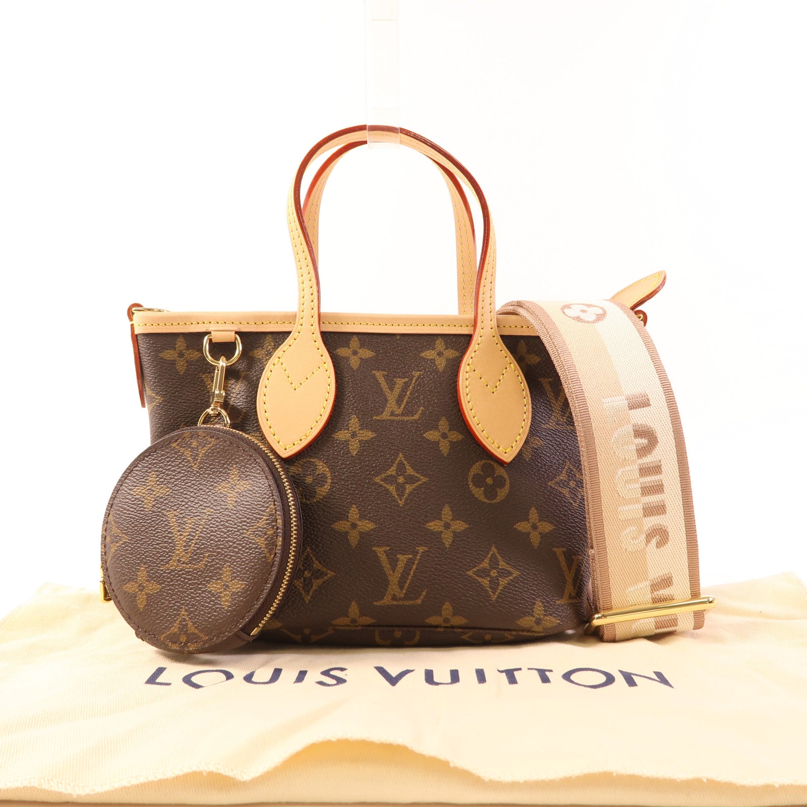 LOUIS VUITTON Monogram Neverfull BB金扣手挽肩背兩用袋