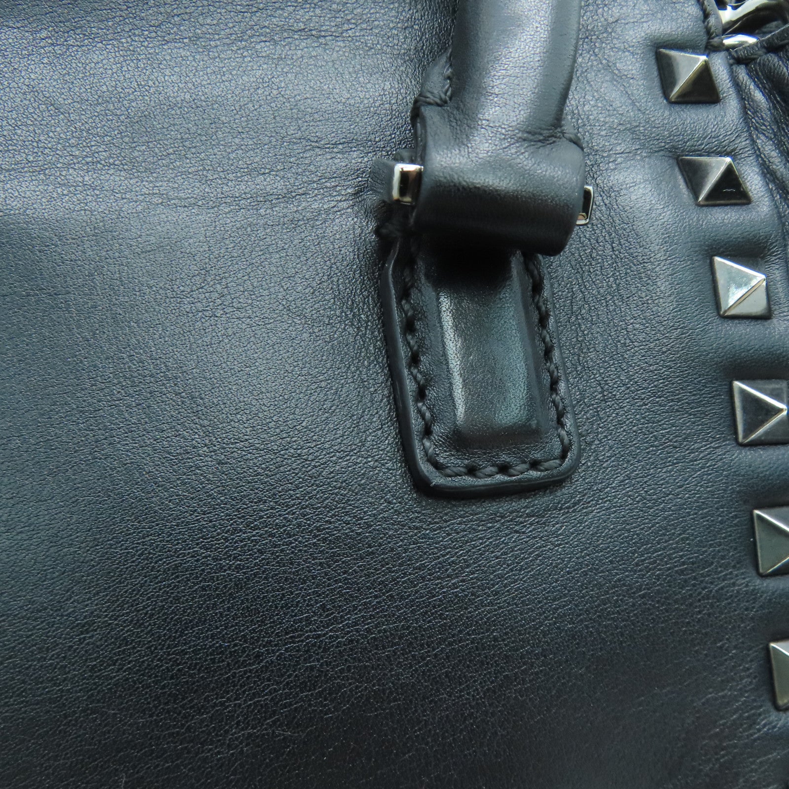 Valentino 牛皮皮革2way Shoulder Bag银扣手挽肩背两用袋黑色