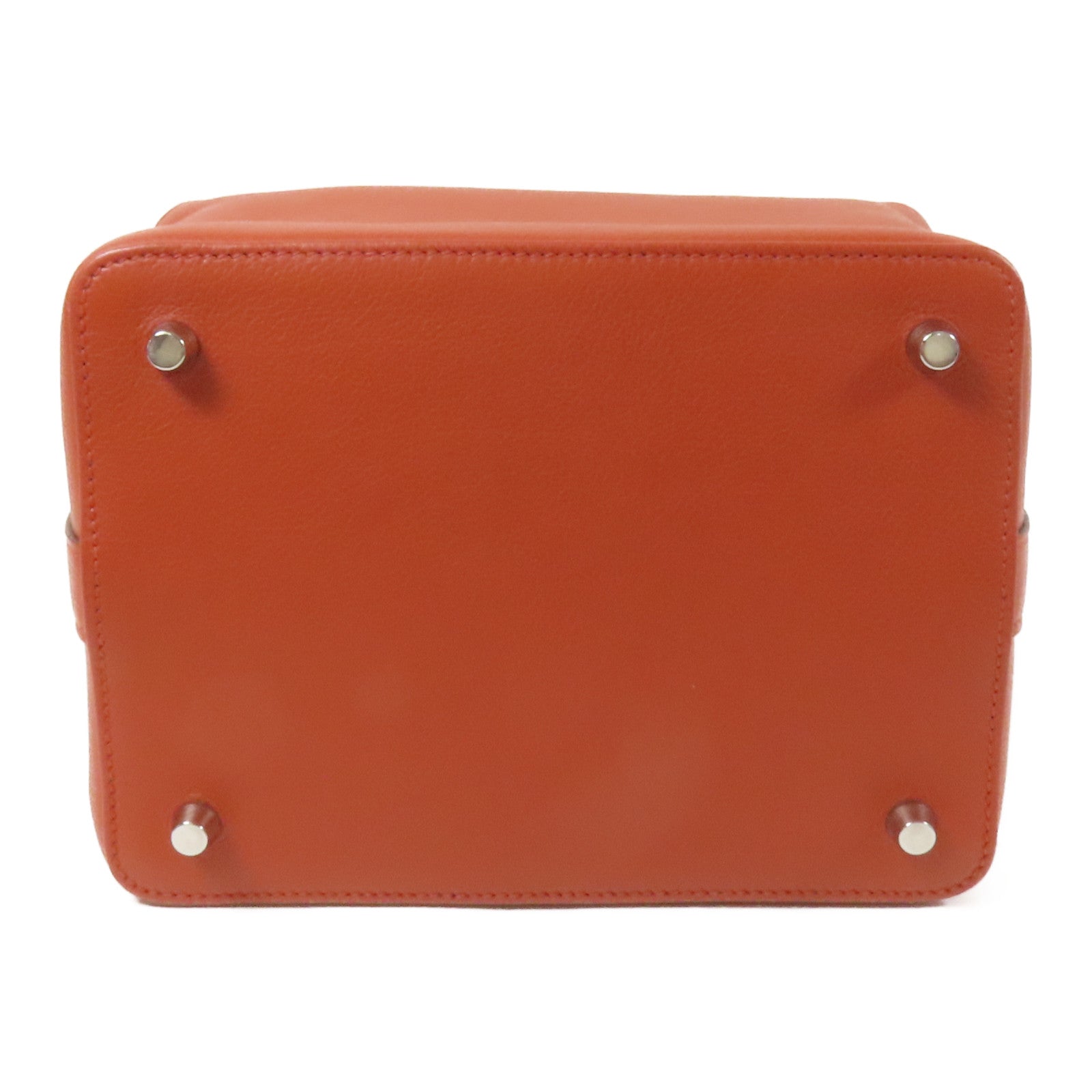 HERMES Evercolor皮革Tool Box 20銀扣手挽肩背兩用袋Brique