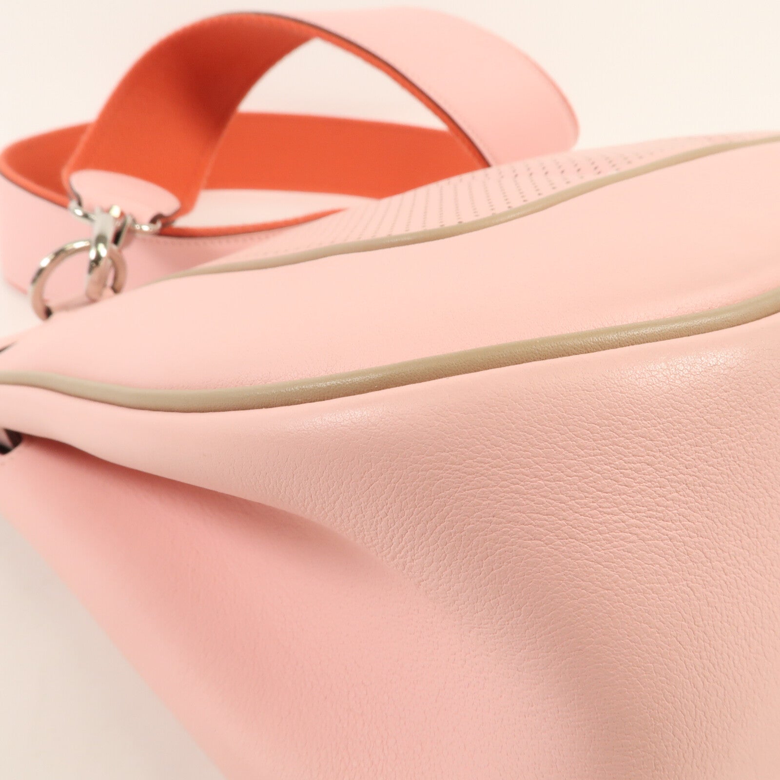 HERMES Swift皮革Berline銀扣肩背袋Rose Sakura