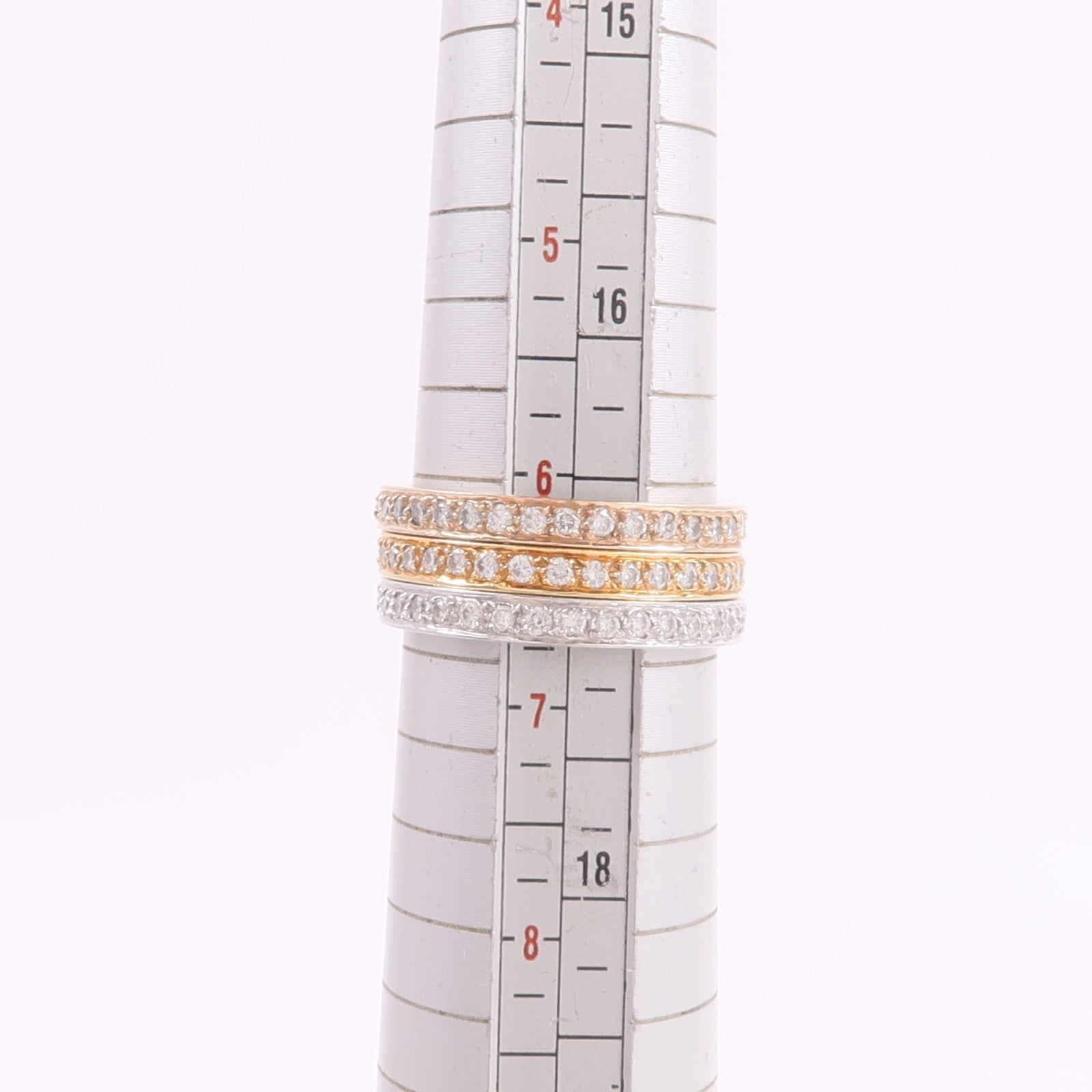 JEWELRY 18K黃金/白金/玫瑰金Ring Set Of 3鑽石戒指