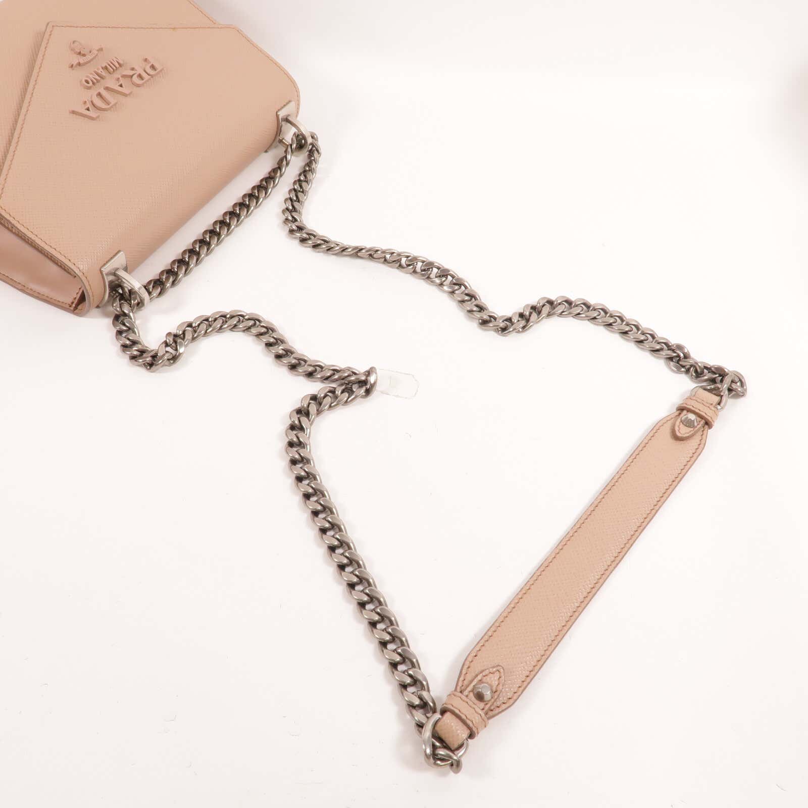 PRADA 牛皮皮革Chain Shoulder肩背袋
