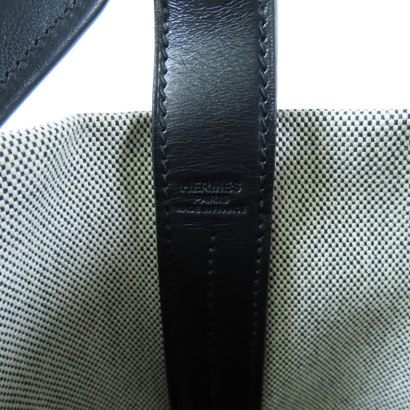 HERMES 帆布Col Roule 25銀扣肩背袋Noir