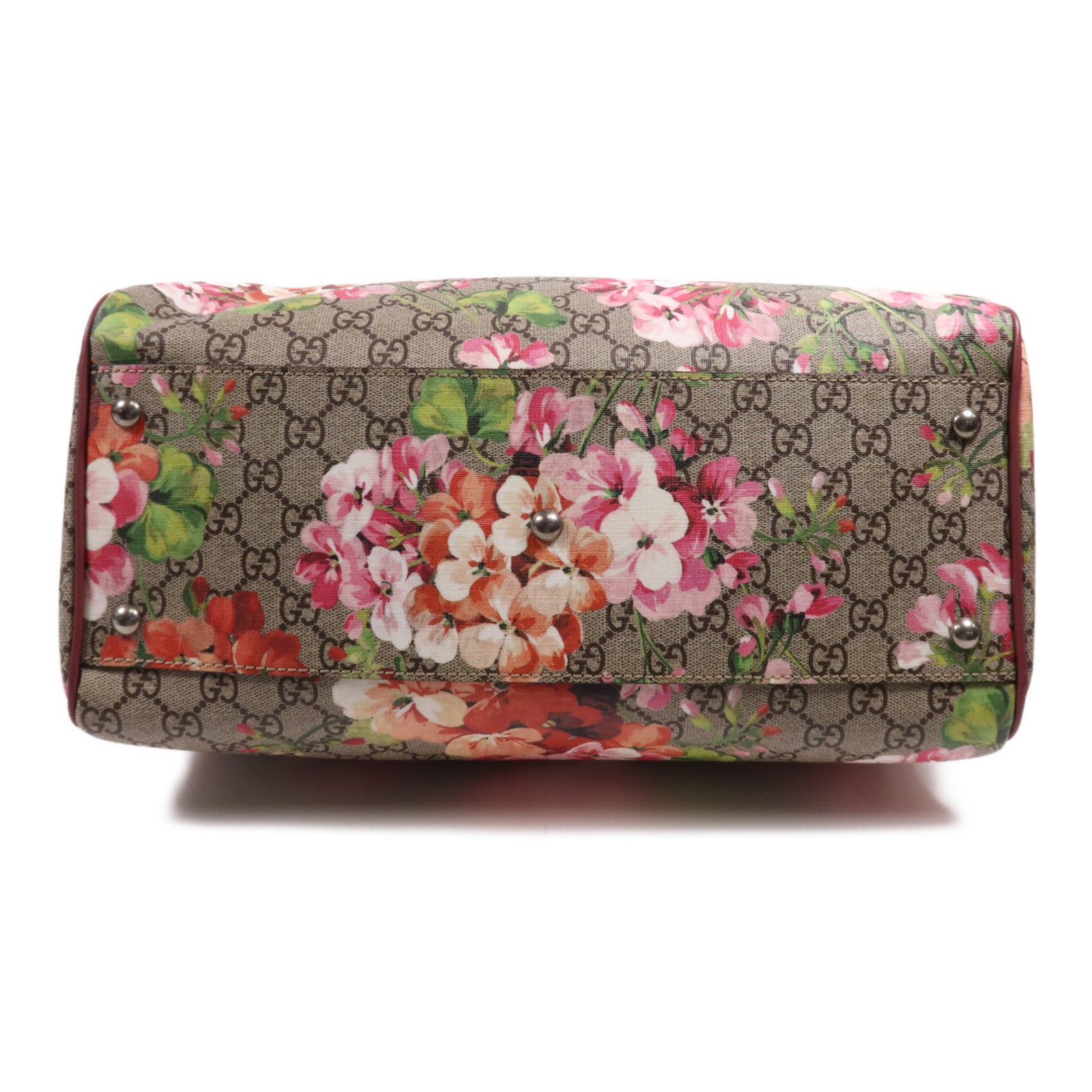 GUCCI 塗層帆布Boston銀扣手挽肩背兩用袋