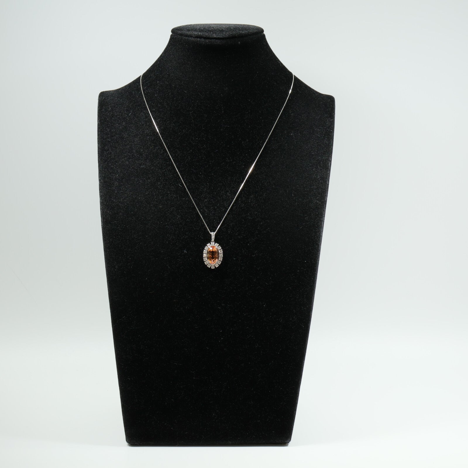 JEWELRY PT950/PT850鉑金Imperial Topaz Diamond Necklace帝王黃玉/鑽石項鍊