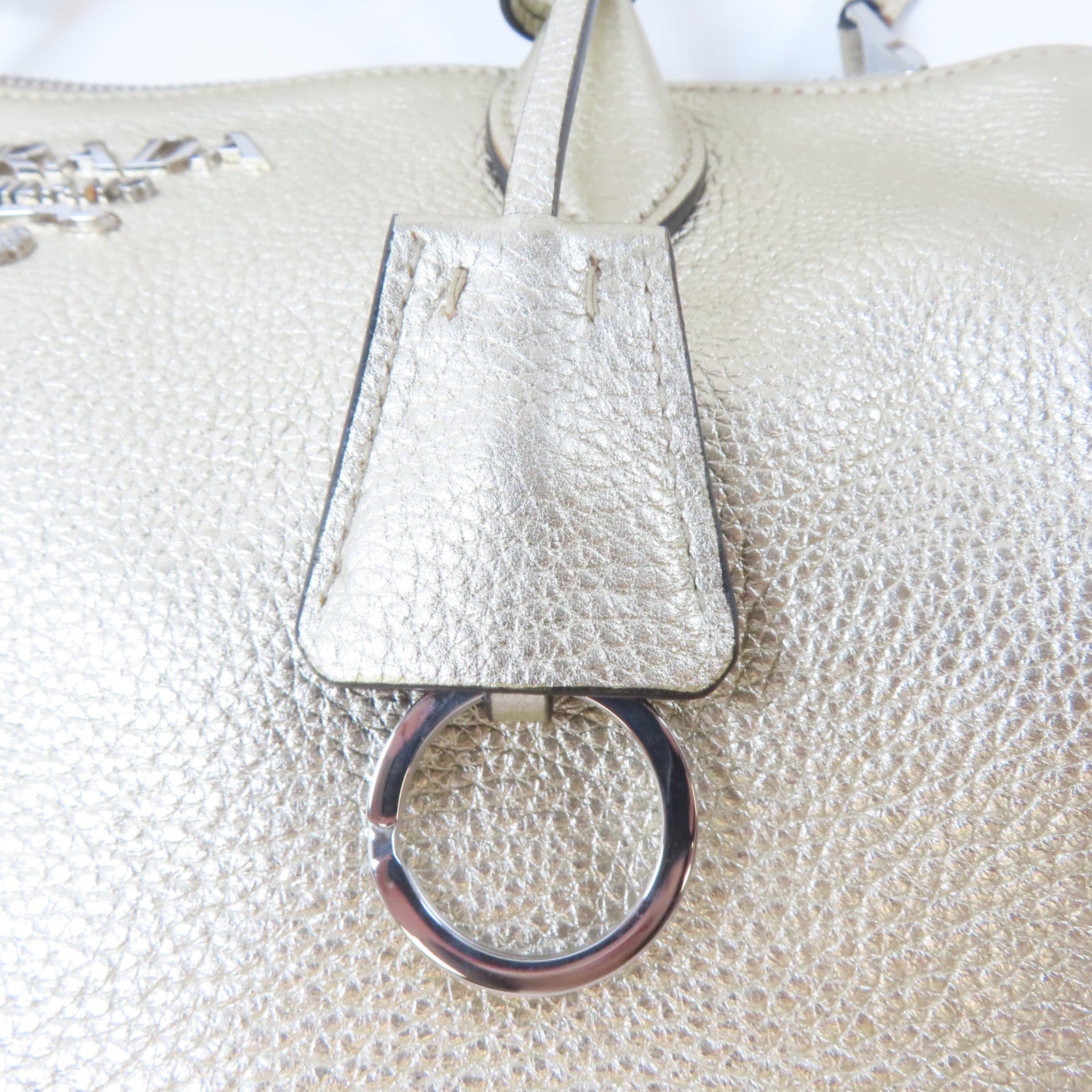 PRADA 牛皮皮革2 Way Shoulder Bag銀扣手挽肩背兩用袋金色