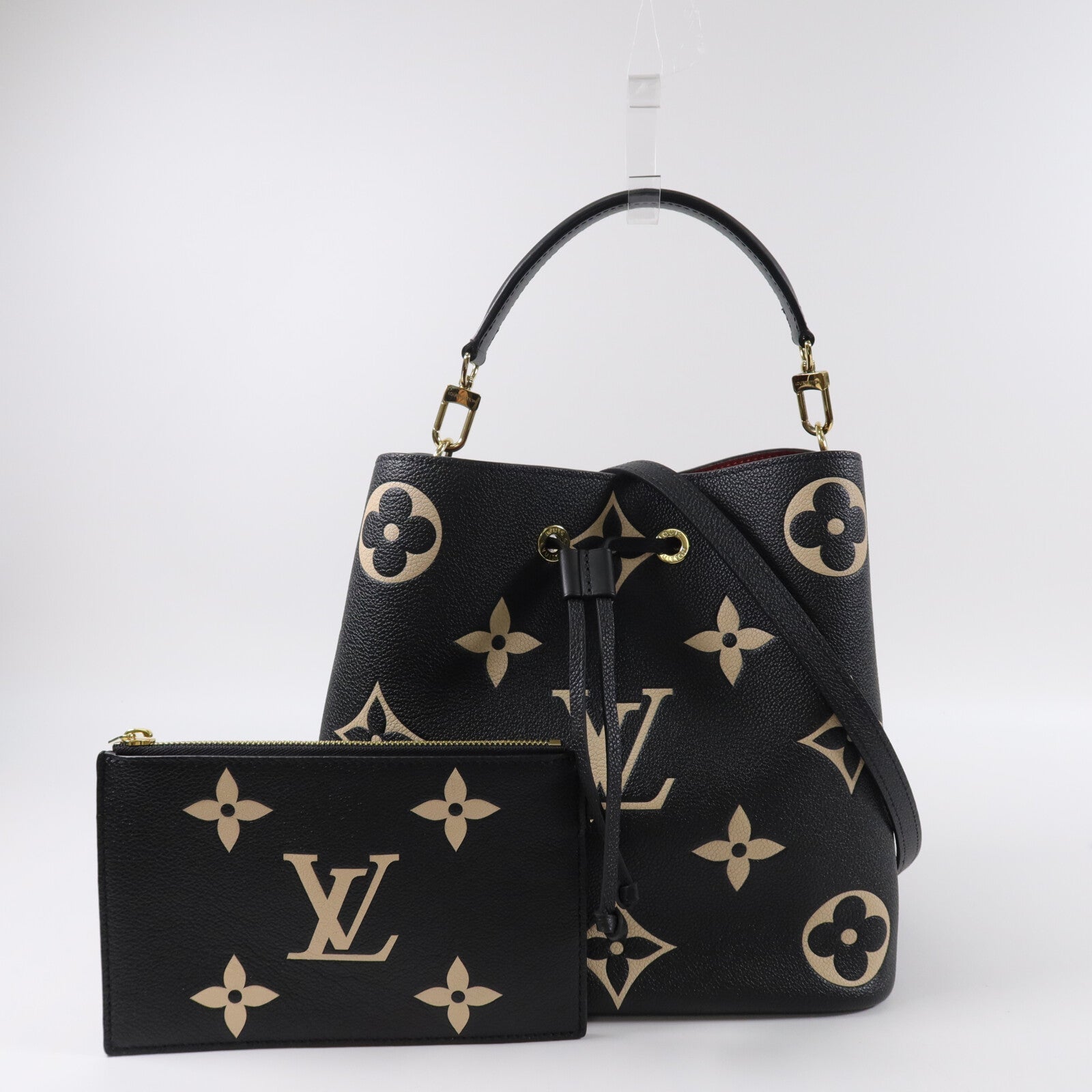 LOUIS VUITTON Monogram Empreinte Bicolor Neo Noe MM金手挽肩背兩用袋