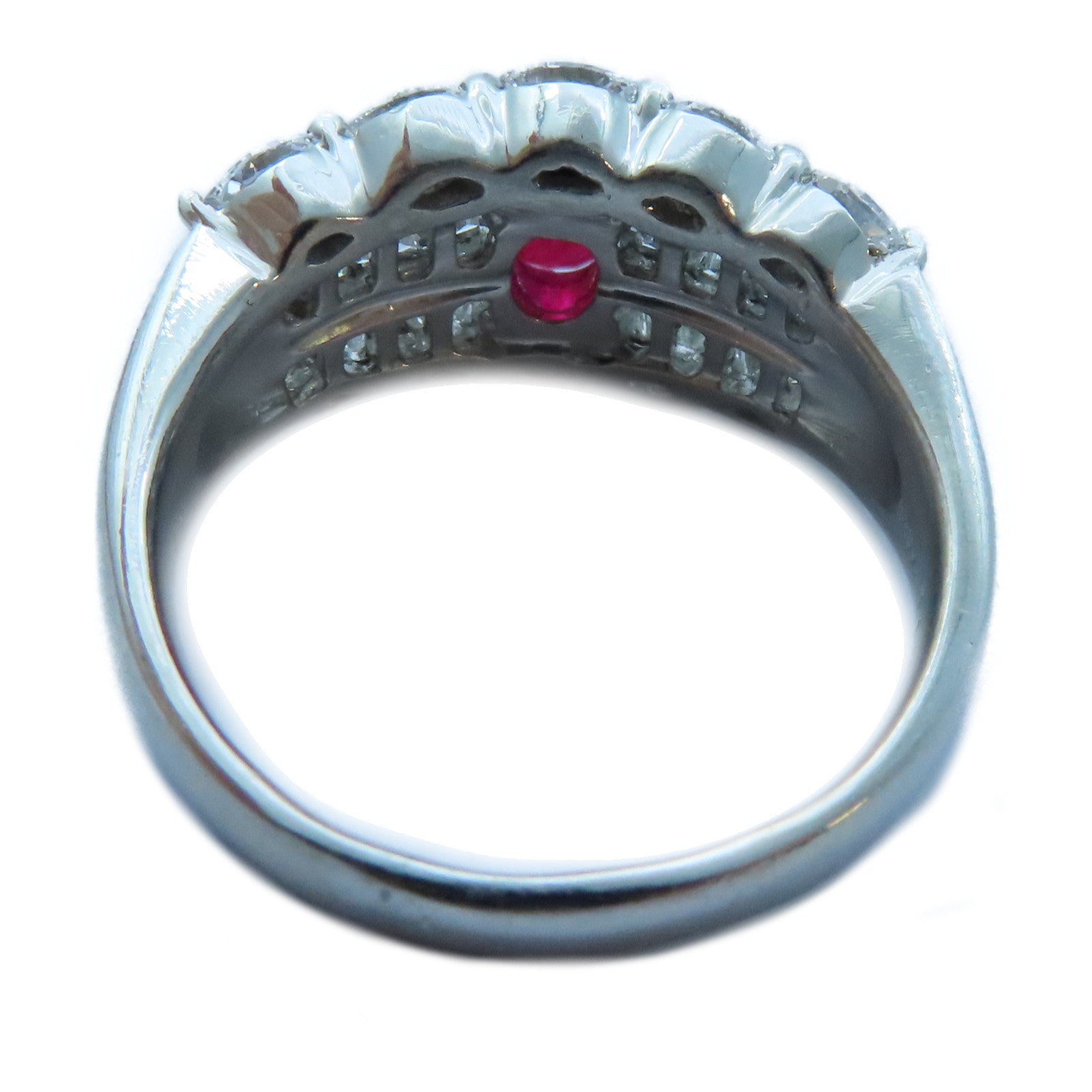 JEWELRY 【激減優惠】PT900白金Ruby/Diamond Ring1.30ct紅寶石/1.50ct鑽石戒指US#9