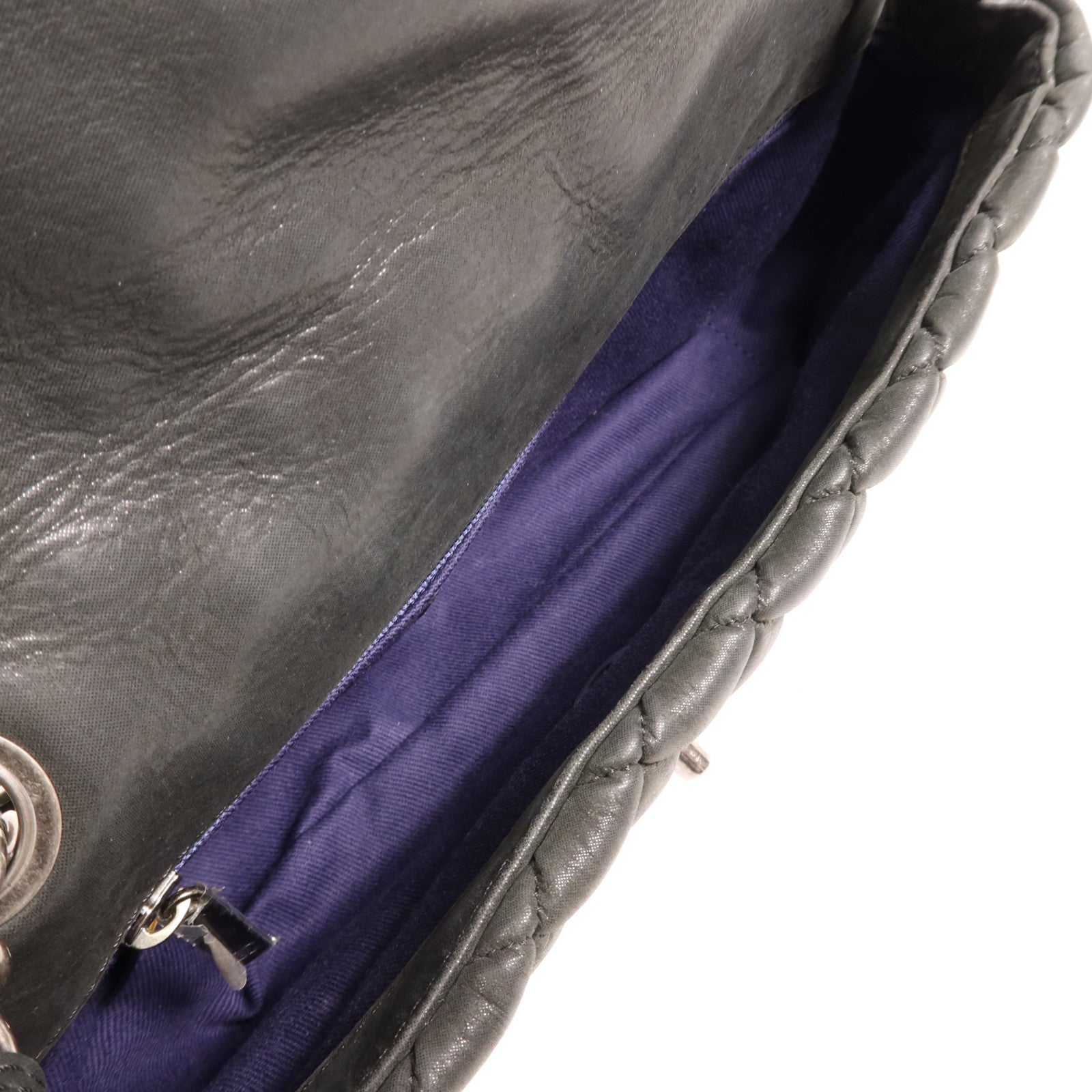 CHANEL 牛皮皮革Shoulder Bag銀扣鏈帶肩背袋