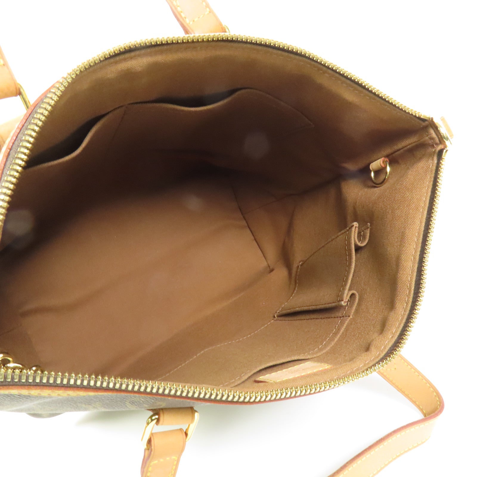 LOUIS VUITTON Monogram Palermo PM金扣手挽肩背兩用袋棕色