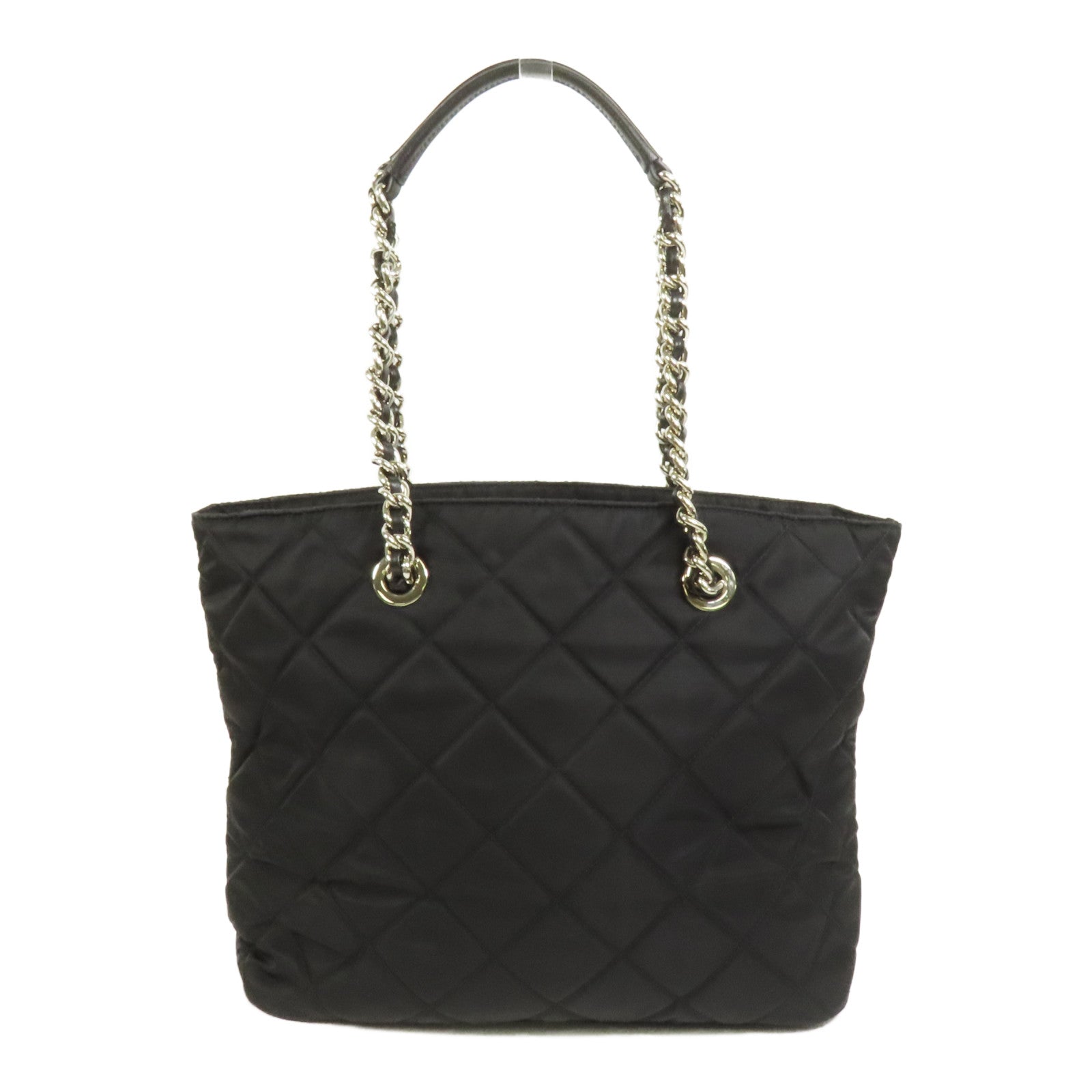 PRADA 尼龍Tote Bag銀扣肩背袋