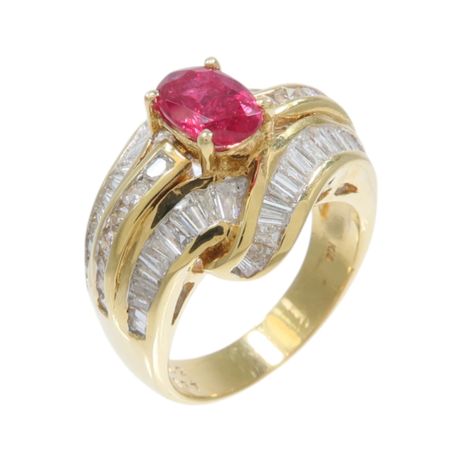 JEWELRY 18K黃金Ruby Diamond Ring紅寶石/鑽石戒指