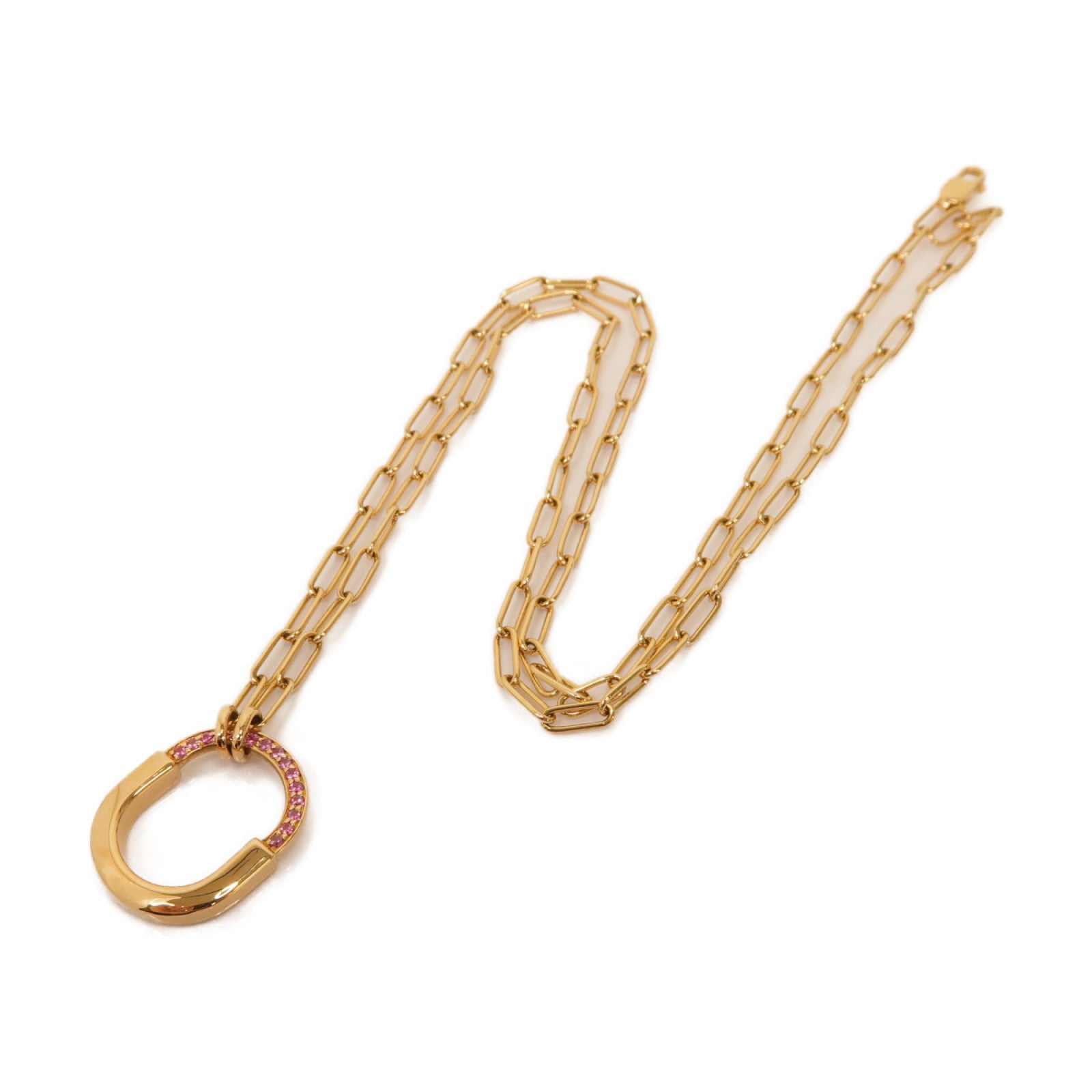 TIFFANY＆CO 18K玫瑰金Lock Small Pendant項鍊金色/粉紅色