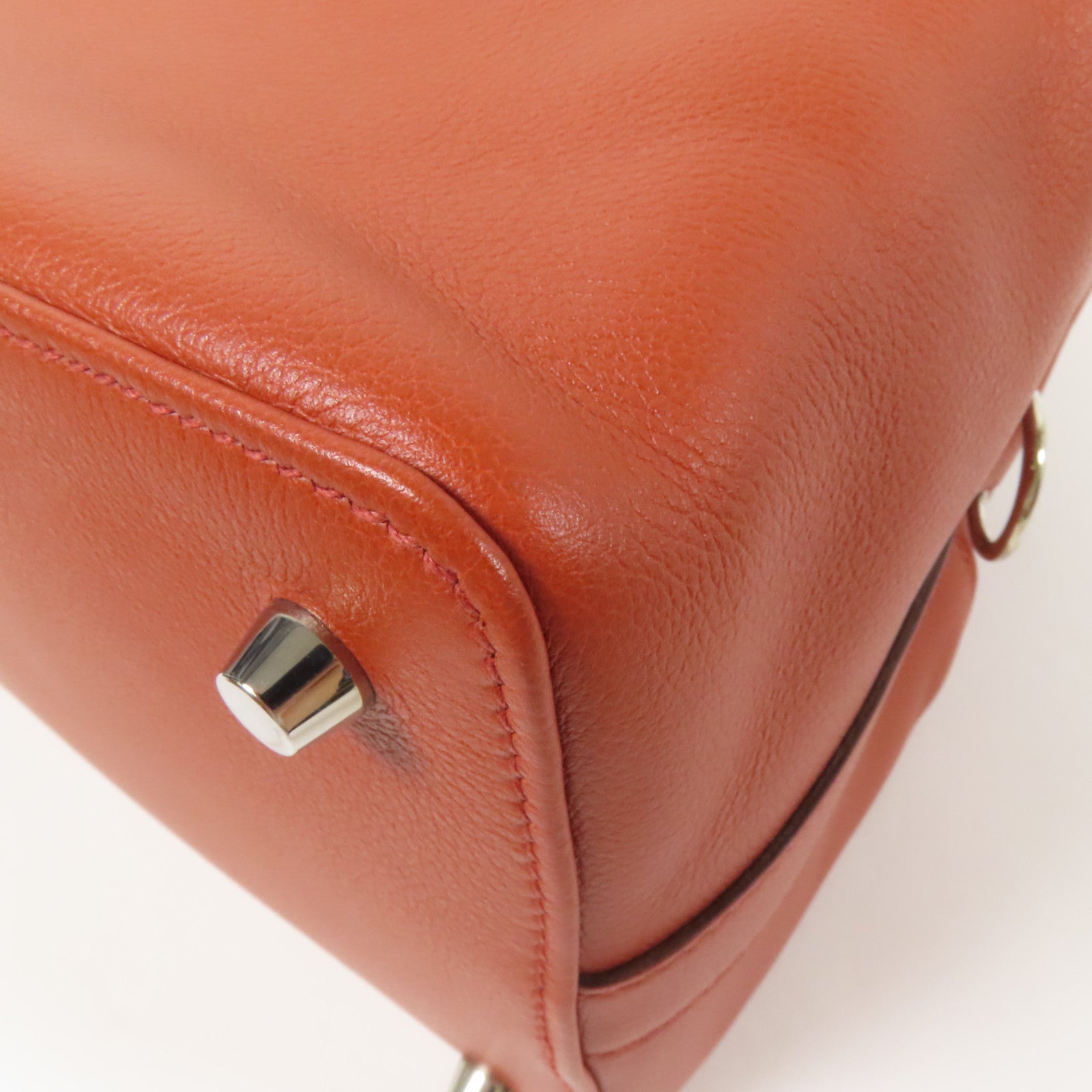 HERMES Evercolor皮革Tool Box 20銀扣手挽肩背兩用袋Brique