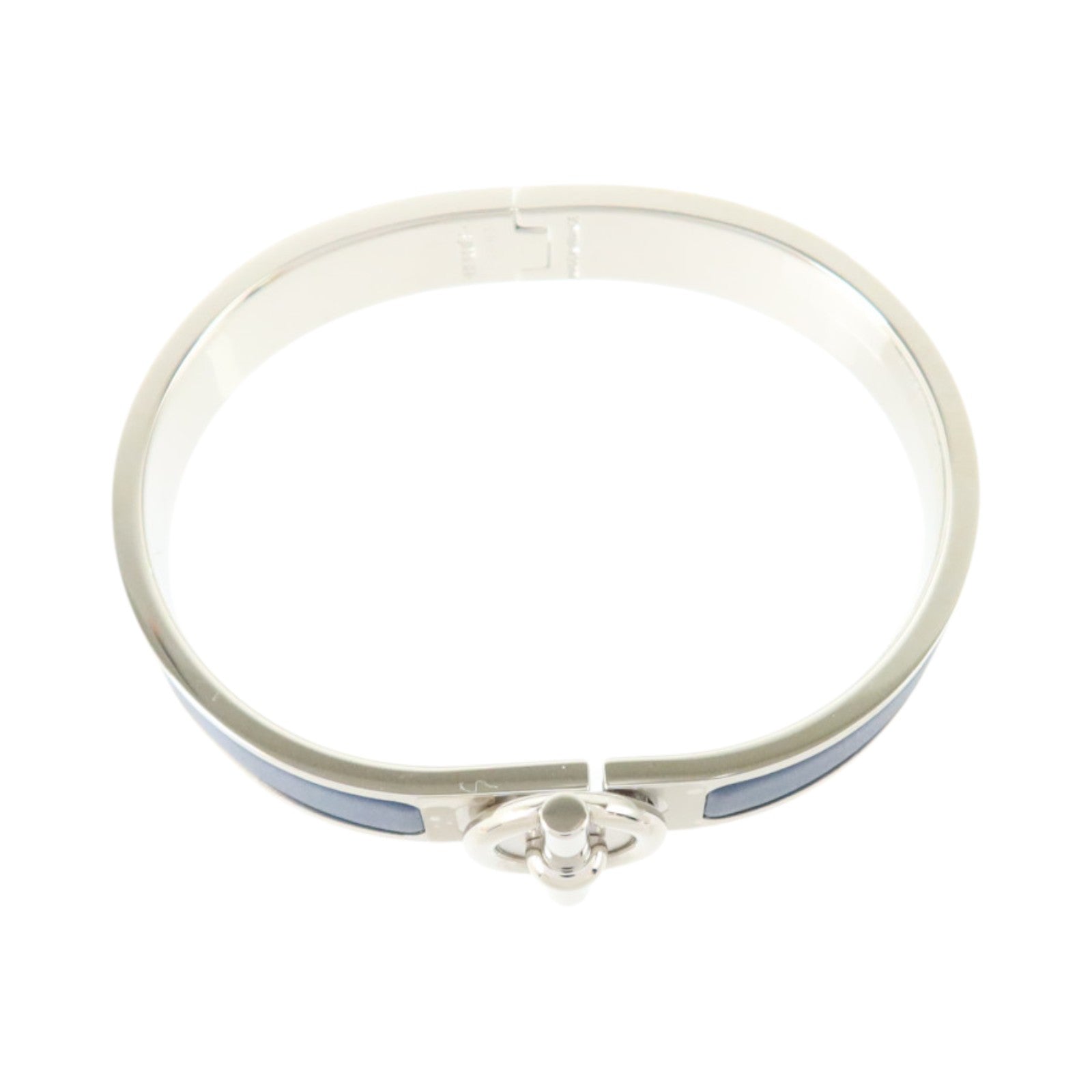 HERMES 金屬/琺瑯Clic Glenan Bracelet銀扣手鏈
