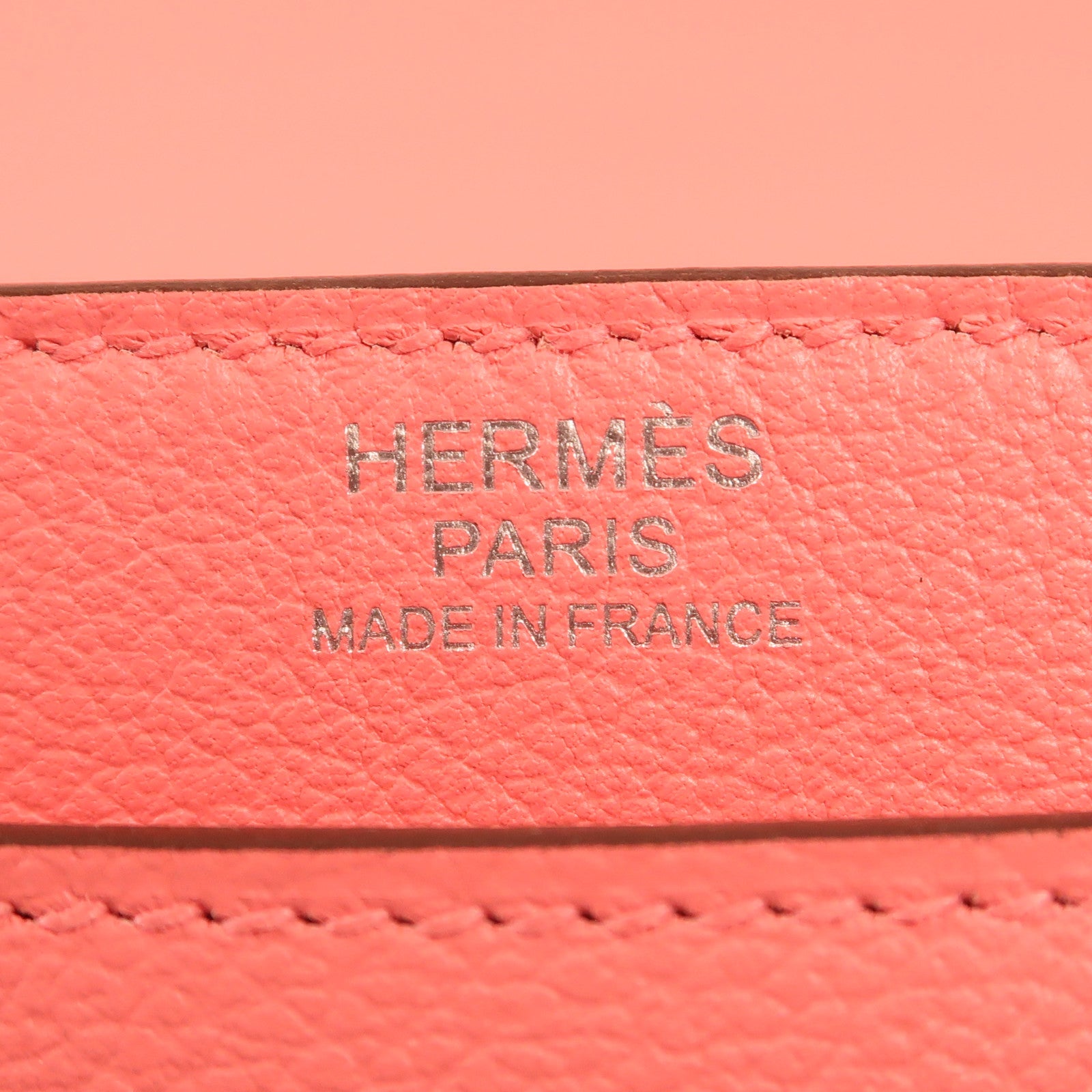 HERMES Evercolor皮革2002銀扣肩背袋8W Rose Azalee