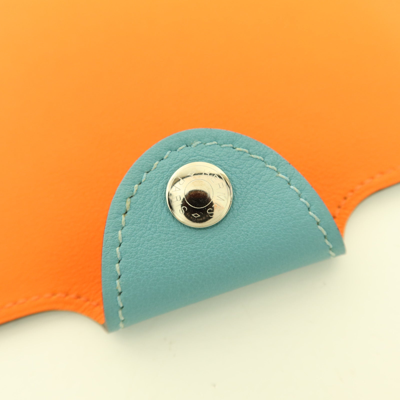 HERMES Swift皮革Notebook Cover銀扣筆記本套Bleu Atoll