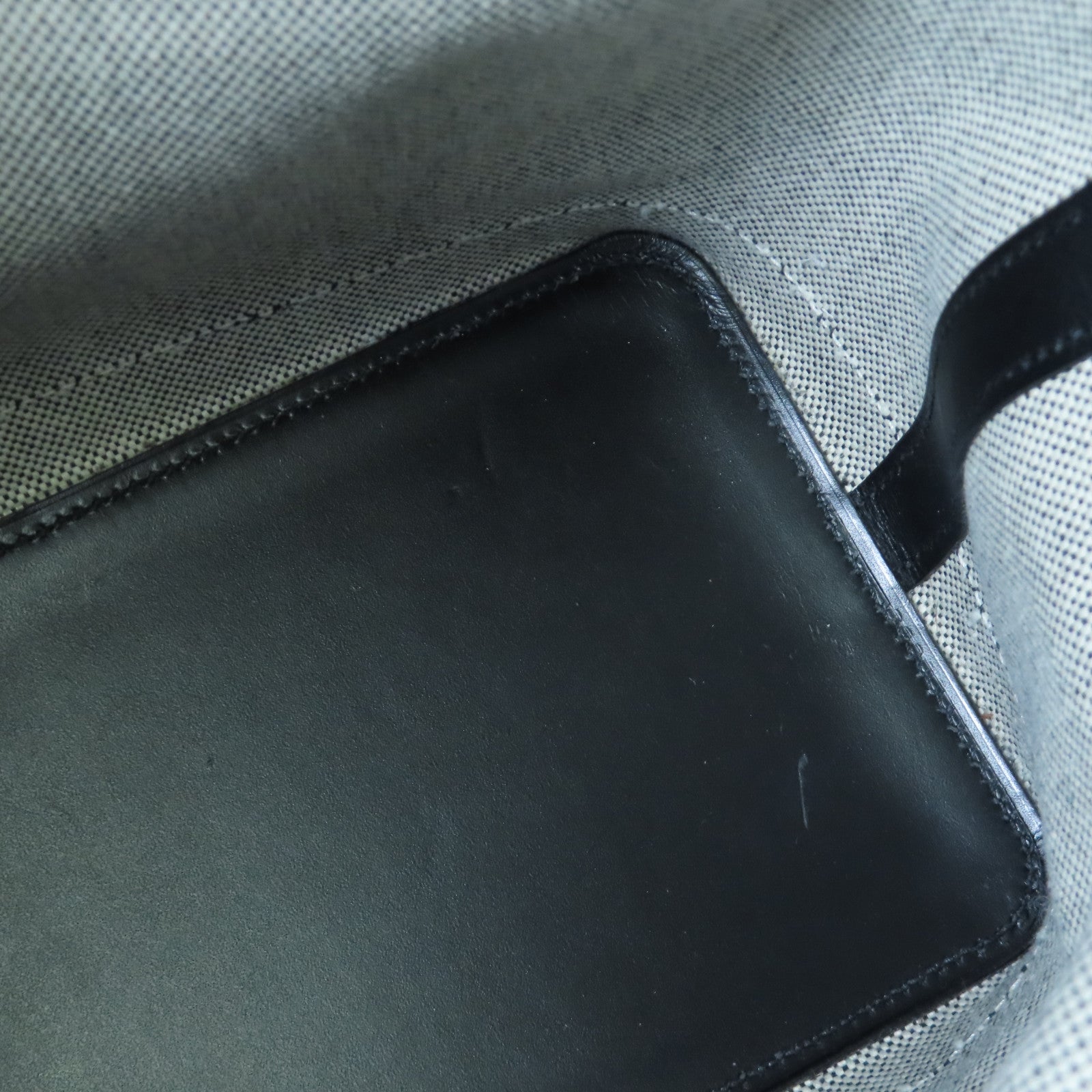 HERMES 帆布Col Roule 25銀扣肩背袋Noir