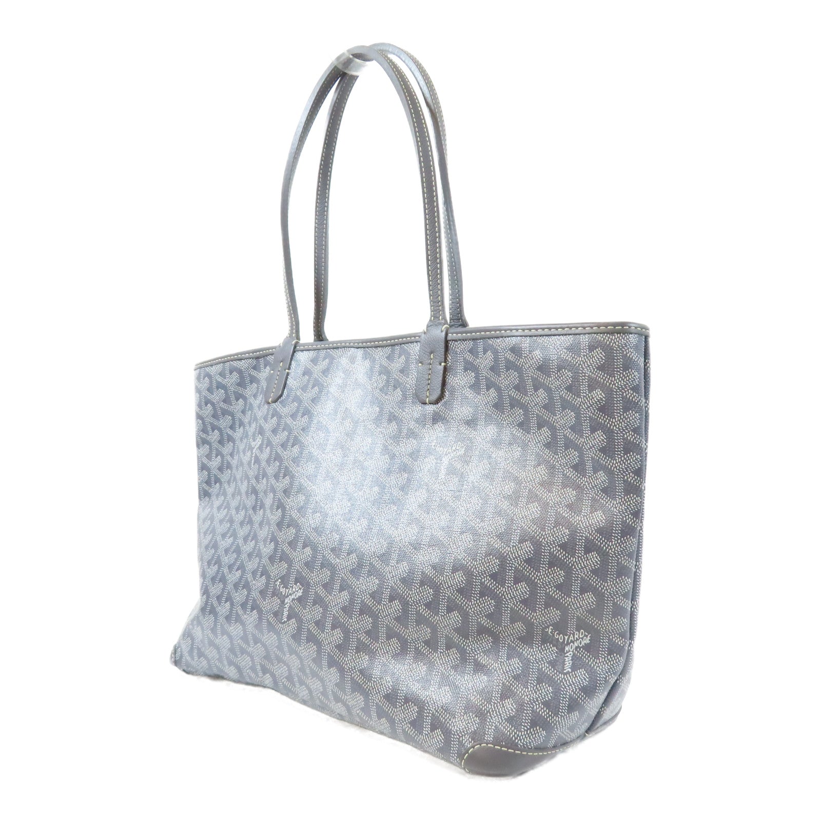 GOYARD 塗層帆布Artois銀扣肩背袋灰色