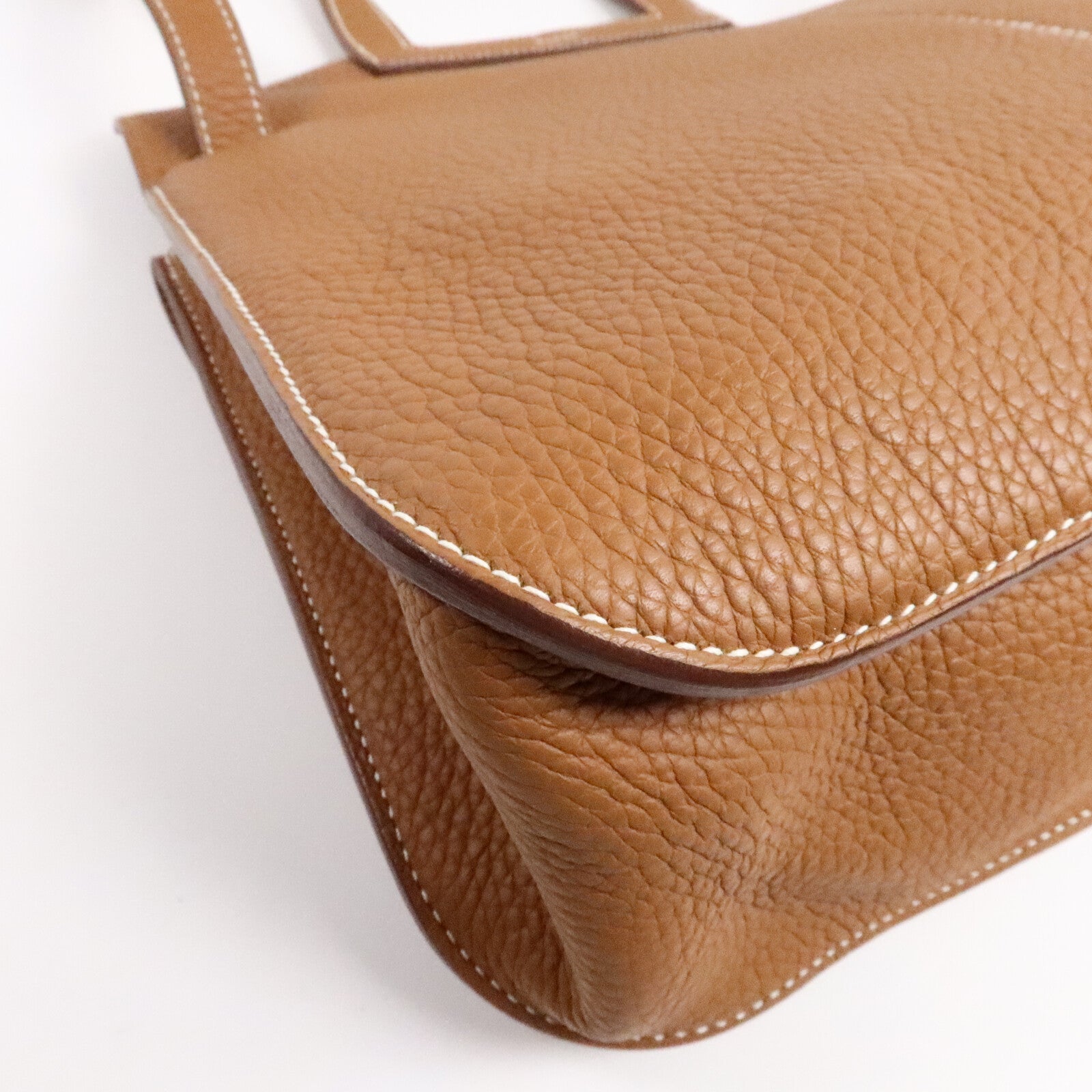 HERMES Clemence皮革Halzan 31手挽肩背兩用袋Gold