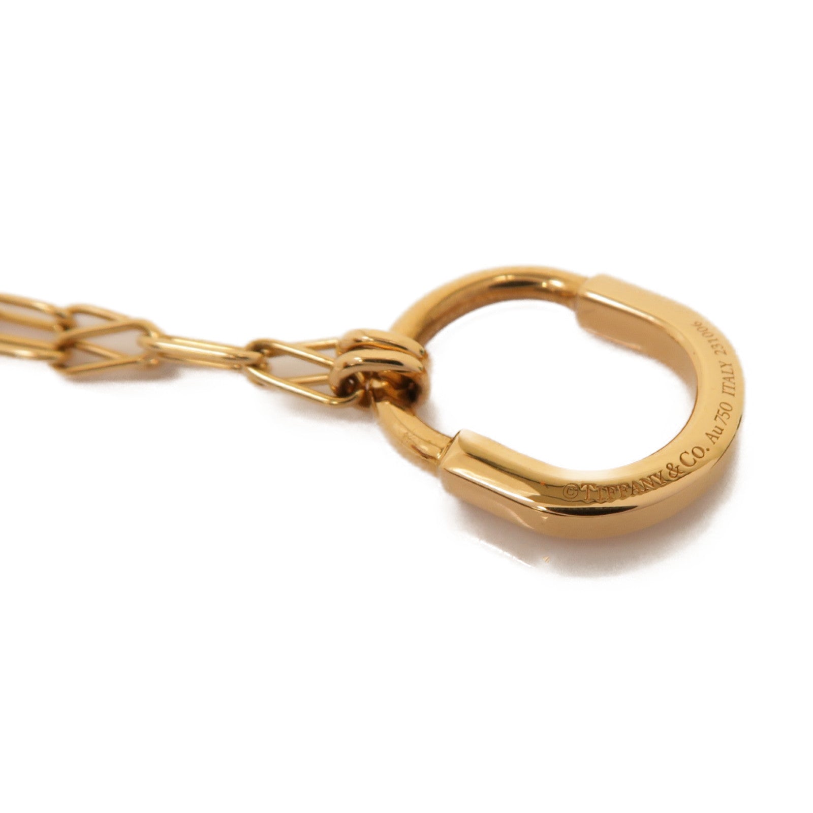 TIFFANY＆CO 18K玫瑰金Lock Small Pendant項鍊金色/粉紅色