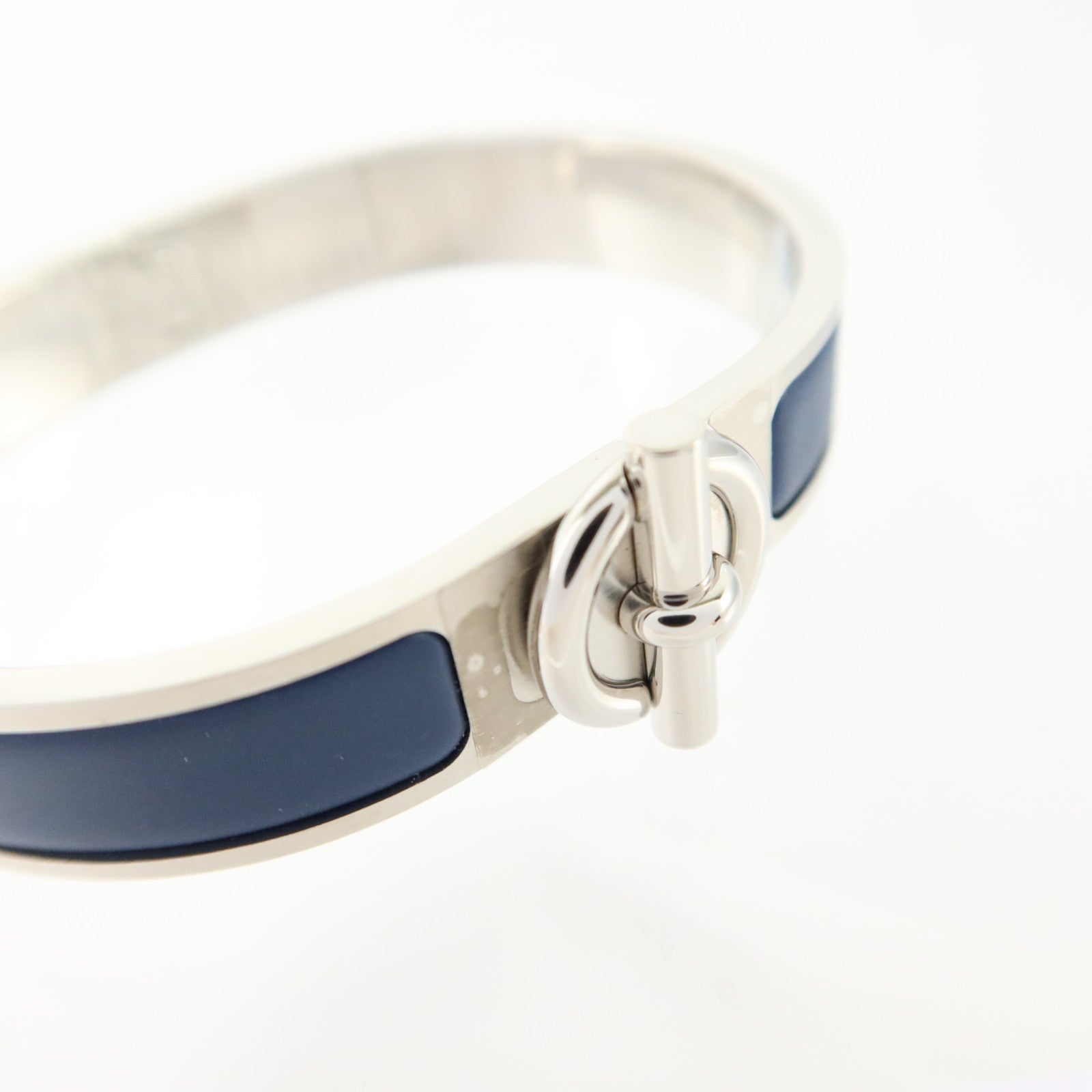 HERMES 金屬/琺瑯Clic Glenan Bracelet銀扣手鏈