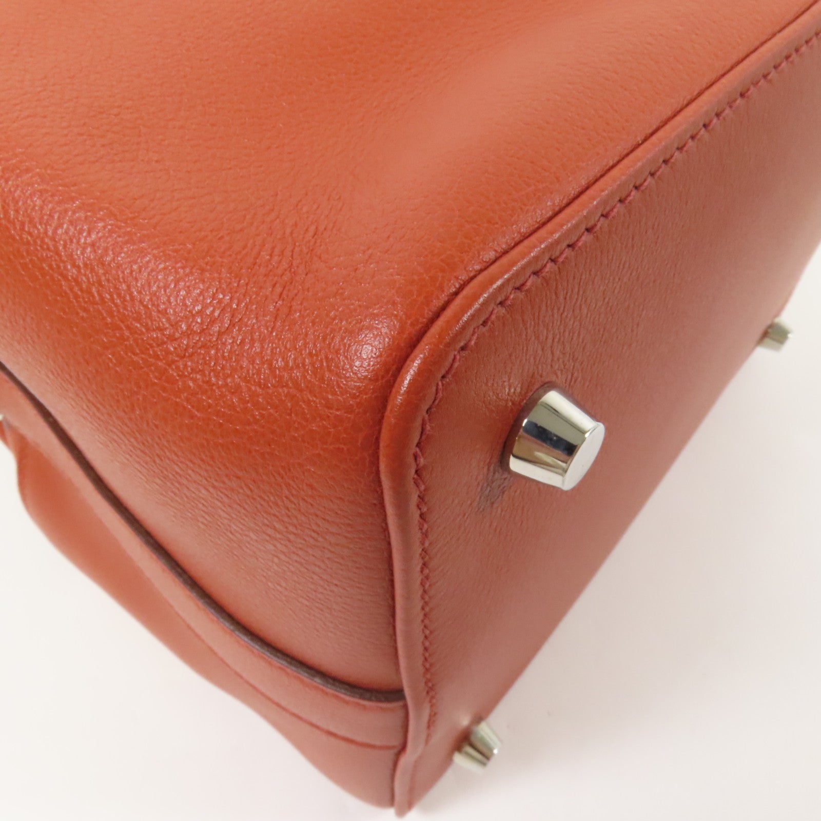 HERMES Evercolor皮革Tool Box 20銀扣手挽肩背兩用袋Brique